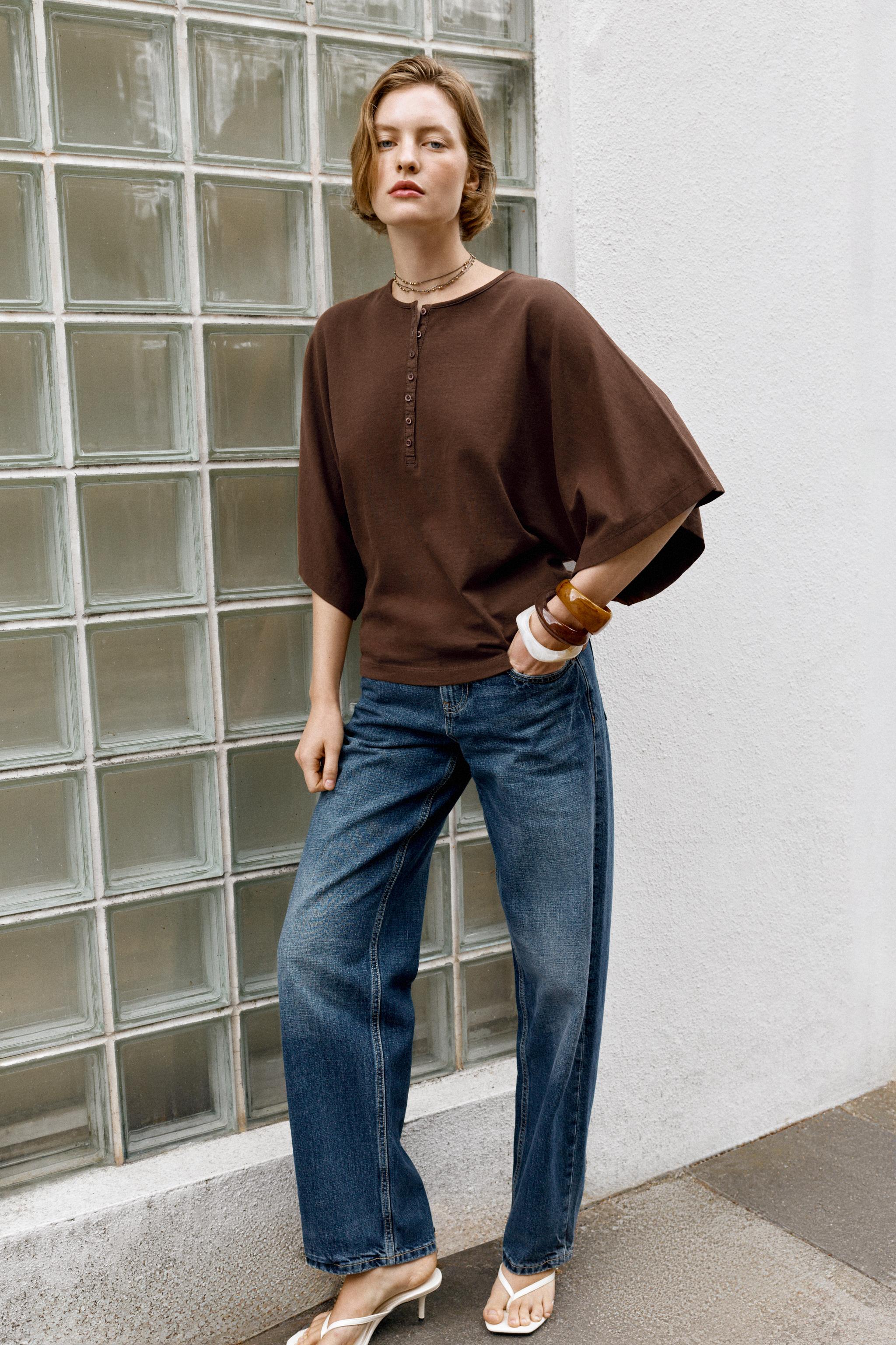 ФУТБОЛКА С ВОРОТНИКОМ ХЕНЛИ — ZARA