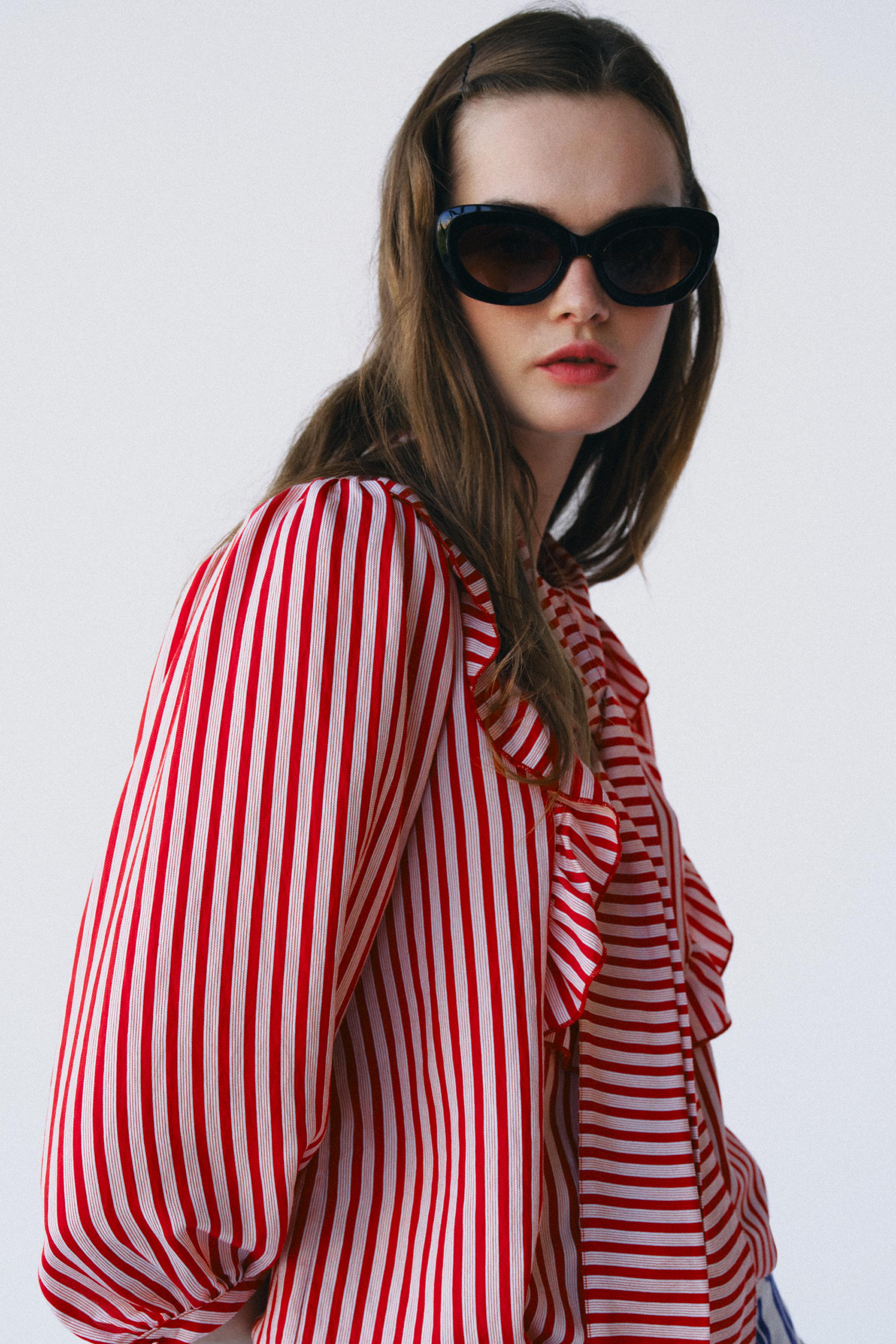 РУБАШКА В ПОЛОСКУ С ЗАВЯЗКОЙ — ZARA