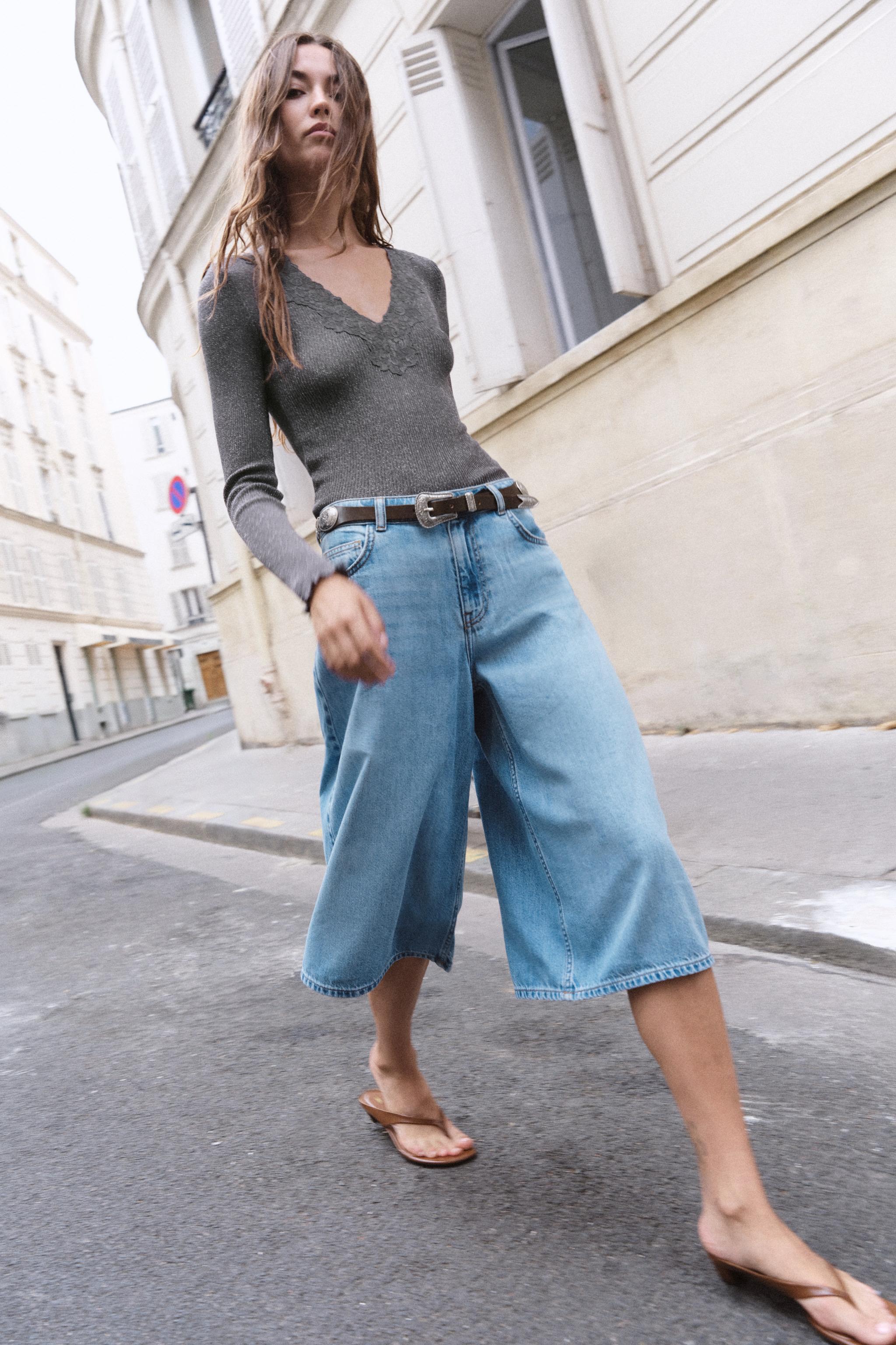 Топ из кружева с металлизированной нитью — ZARA