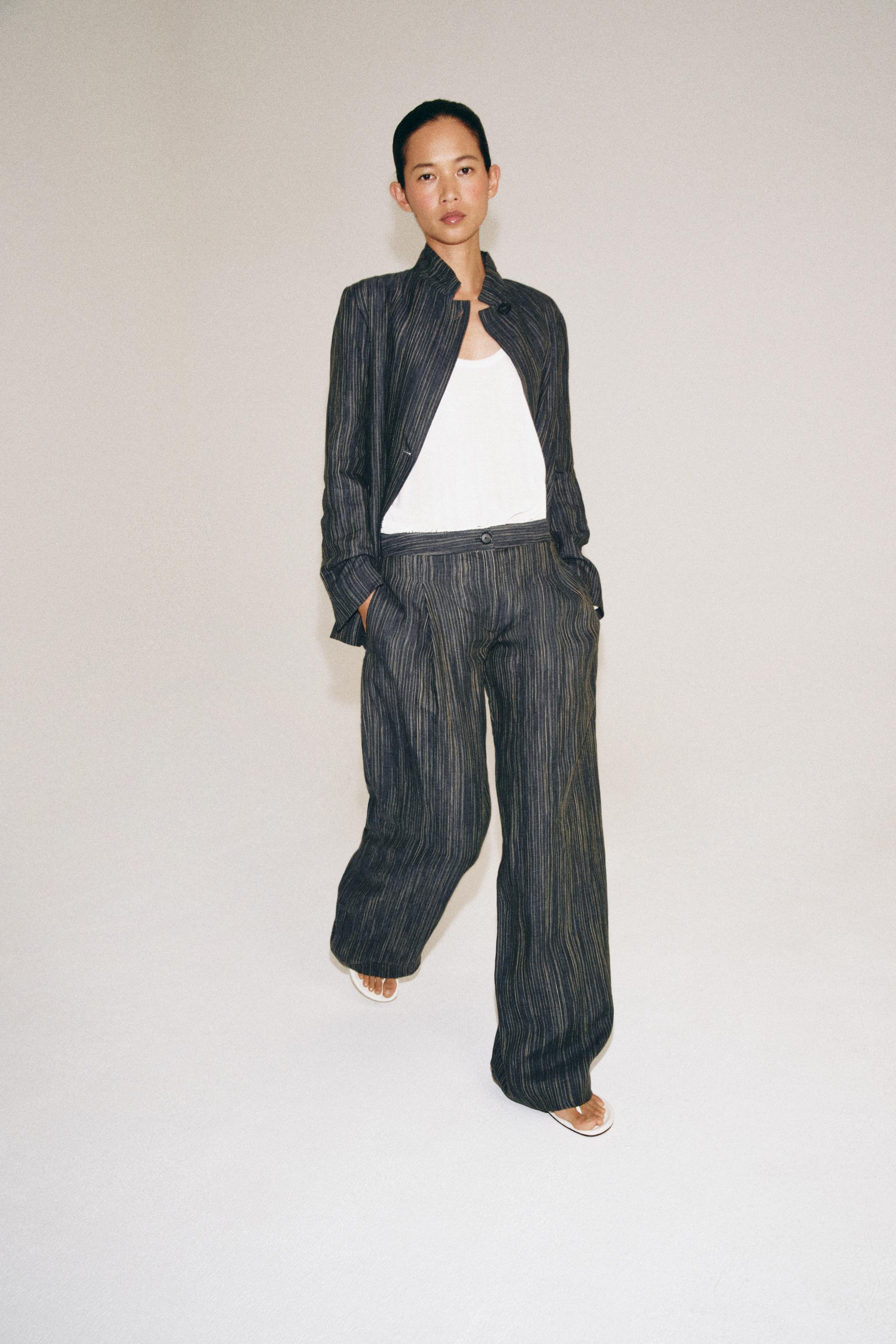БЛЕЙЗЕР ИЗ ЛЬНА В ПОЛОСКУ — ZW COLLECTION — ZARA