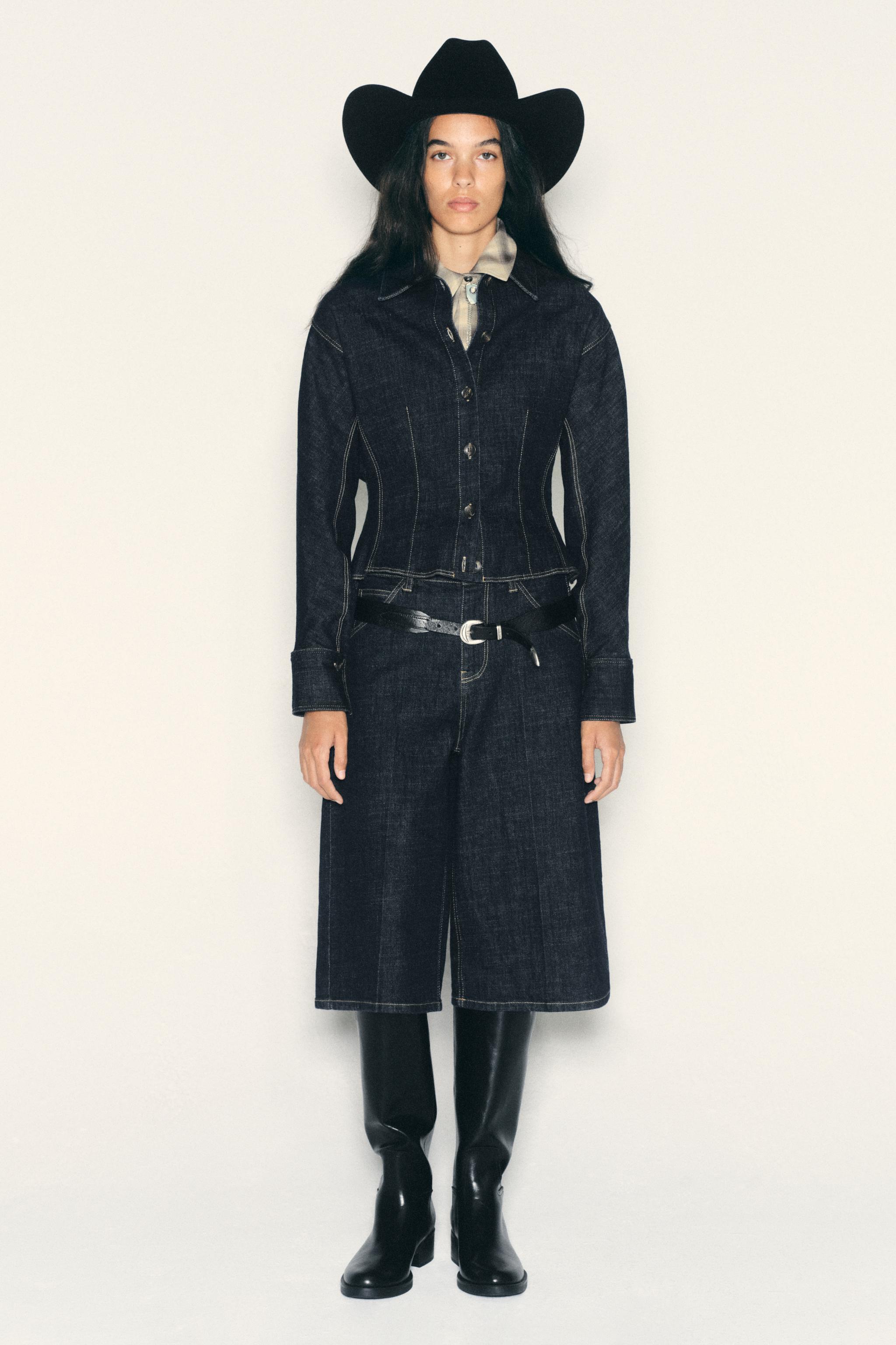 Бермуды Z1975 из денима с высокой посадкой — ZARA