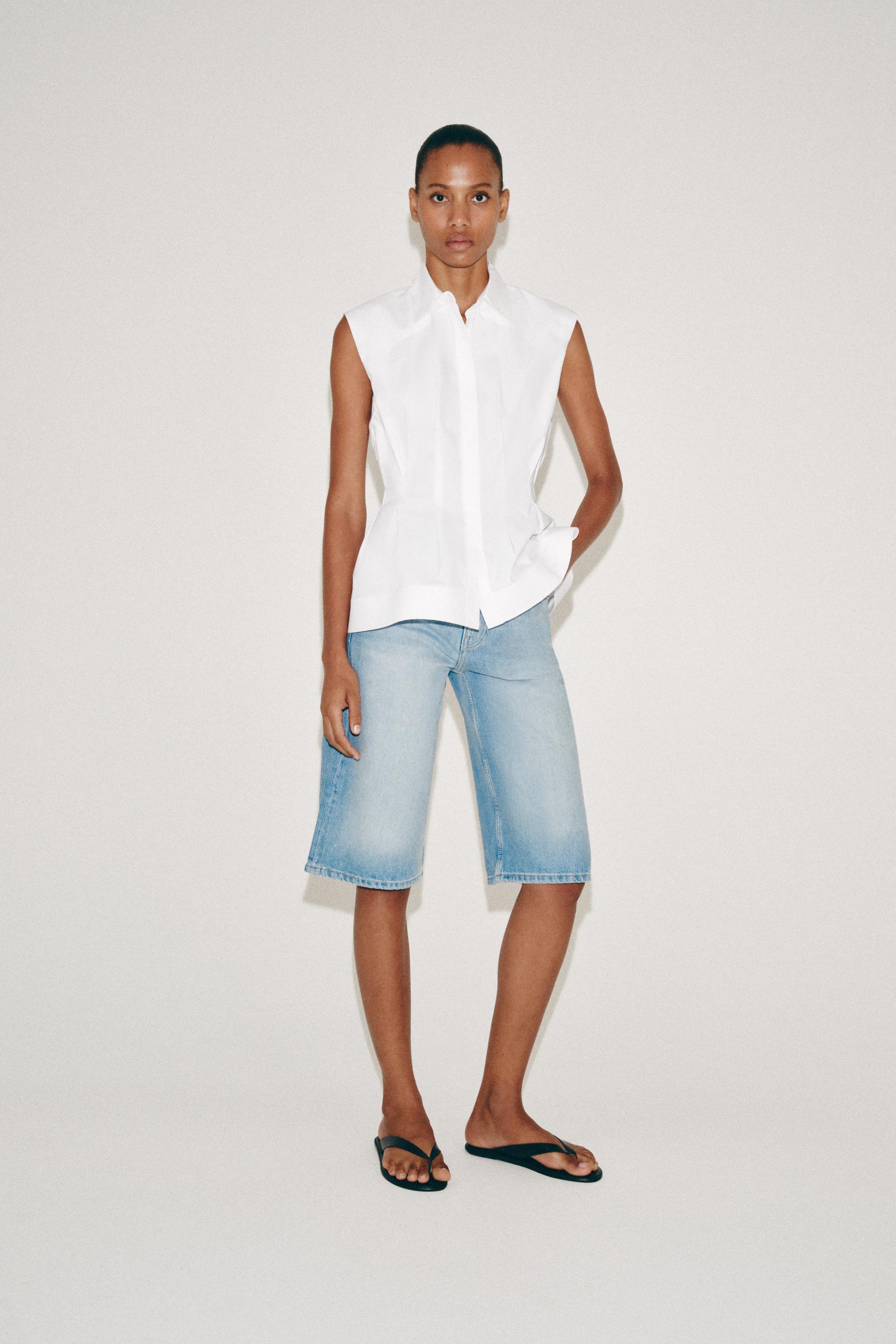 РУБАШКА СО СКЛАДКАМИ И ПРОЙМАМИ — ZW COLLECTION — ZARA