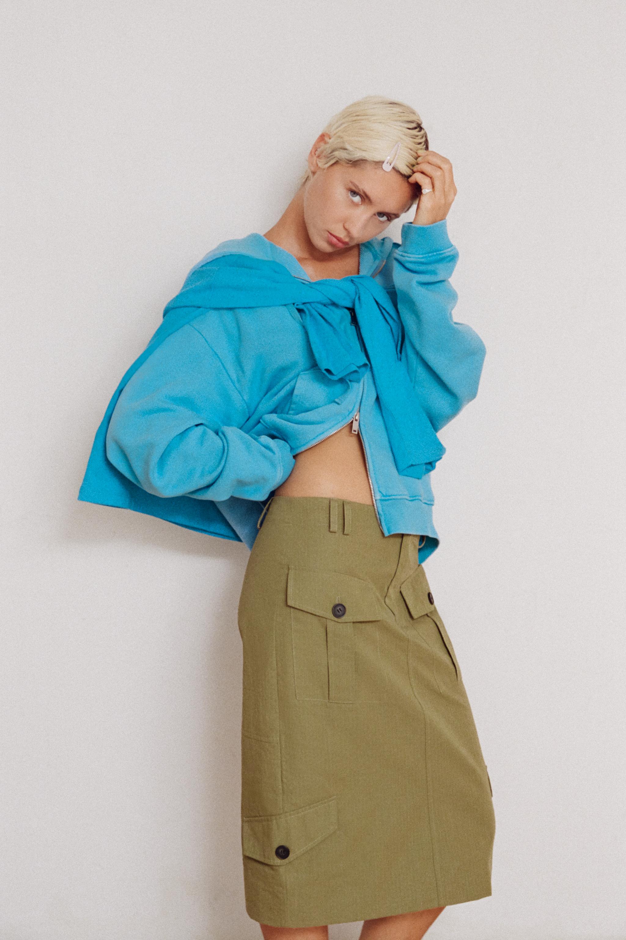 Юбка миди с карманами — ZARA