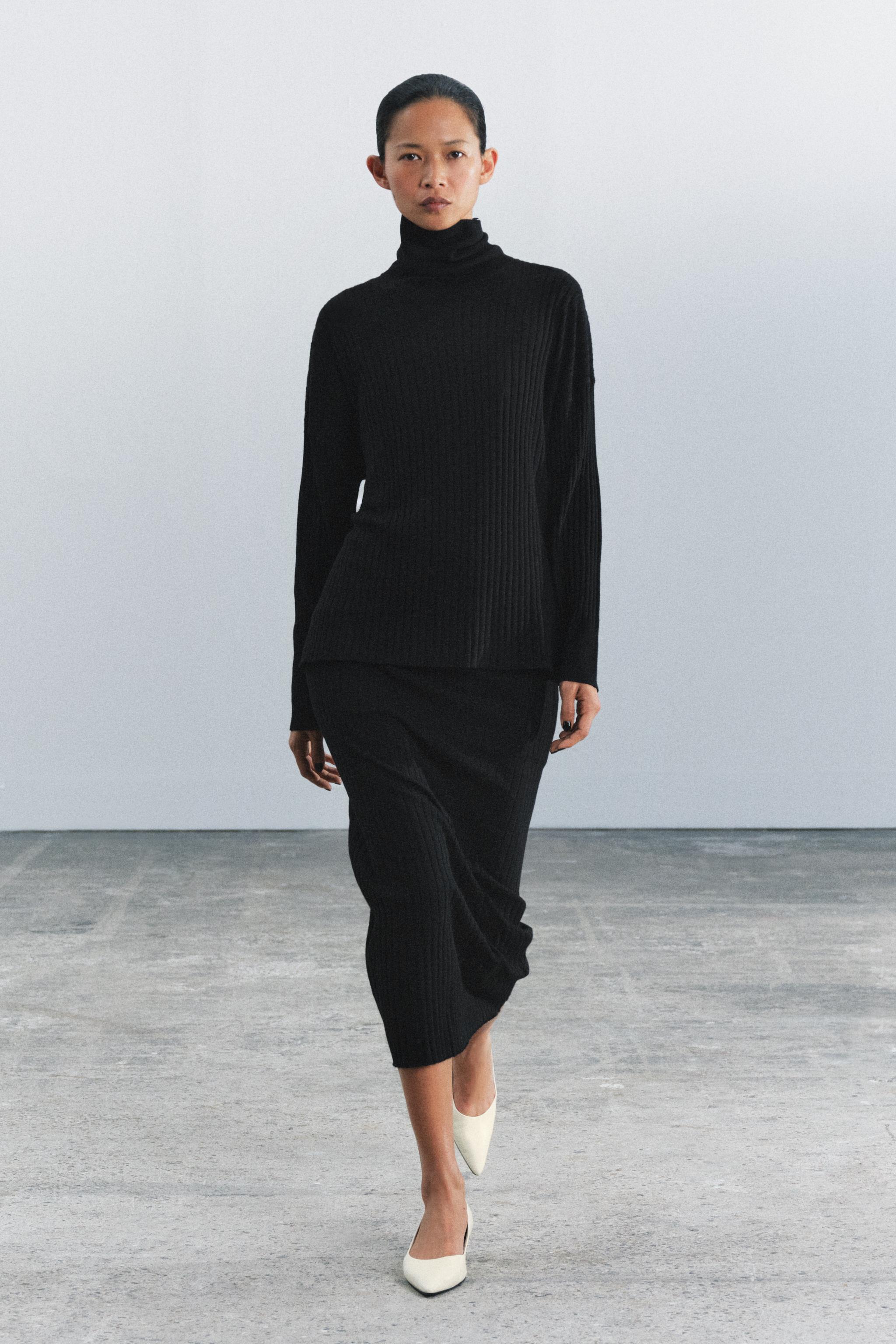 СВИТЕР ИЗ ТРИКОТАЖА В РУБЧИК — ZARA