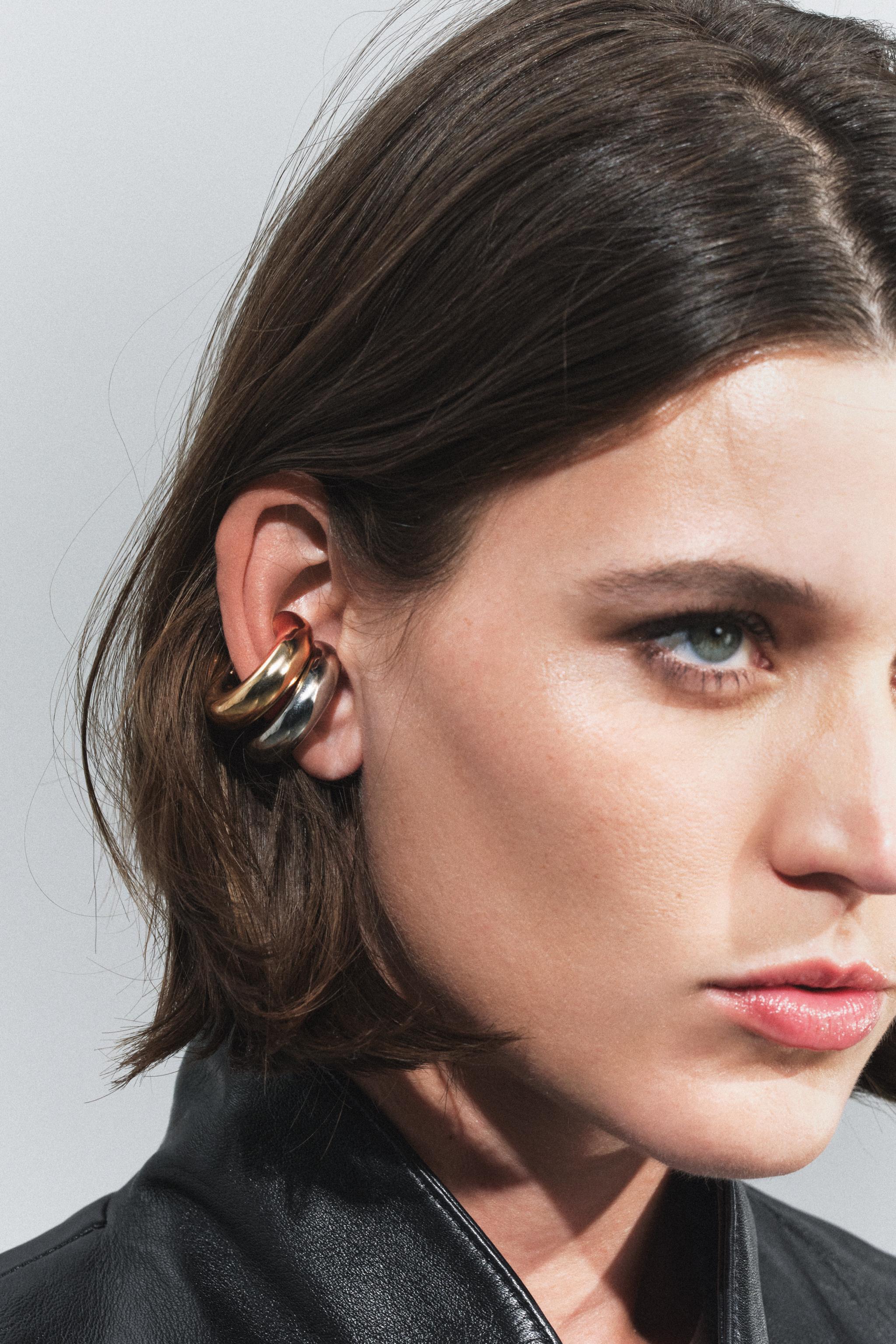PACK OF 2 METALLIC EAR CUFFS — ZARA