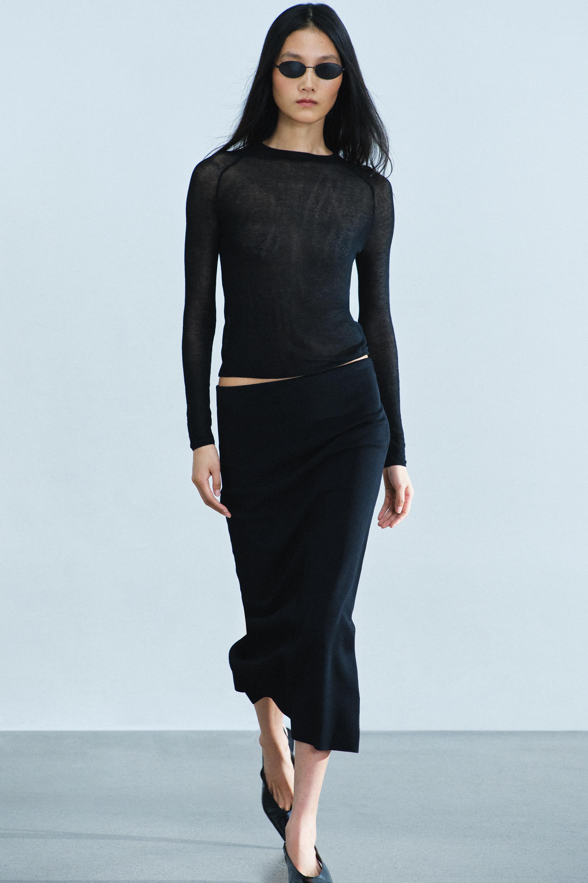 Топ из ультратонкого трикотажа — ZARA