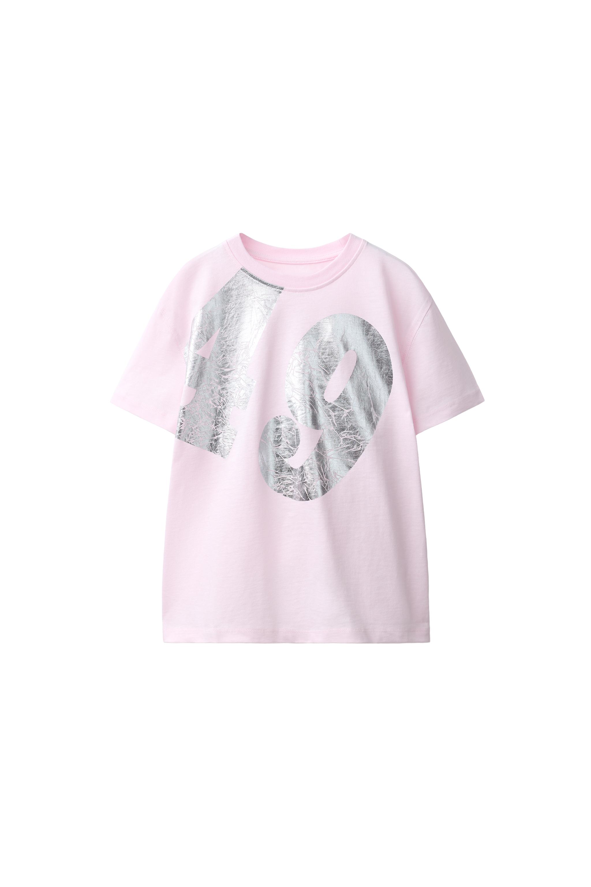 Футболка с номером из блестящей ткани — ZARA