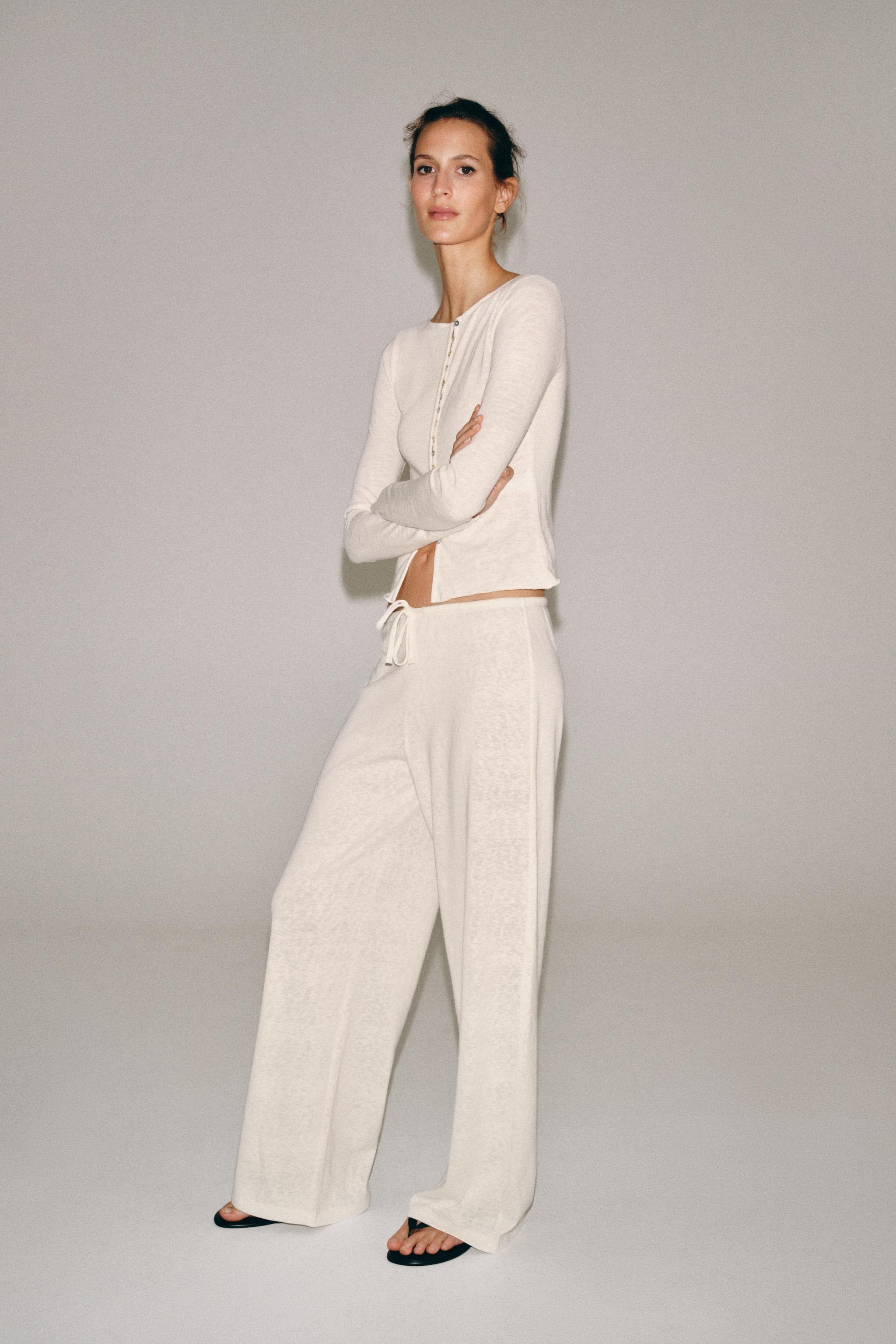 Брюки из рустик-ткани — ZARA
