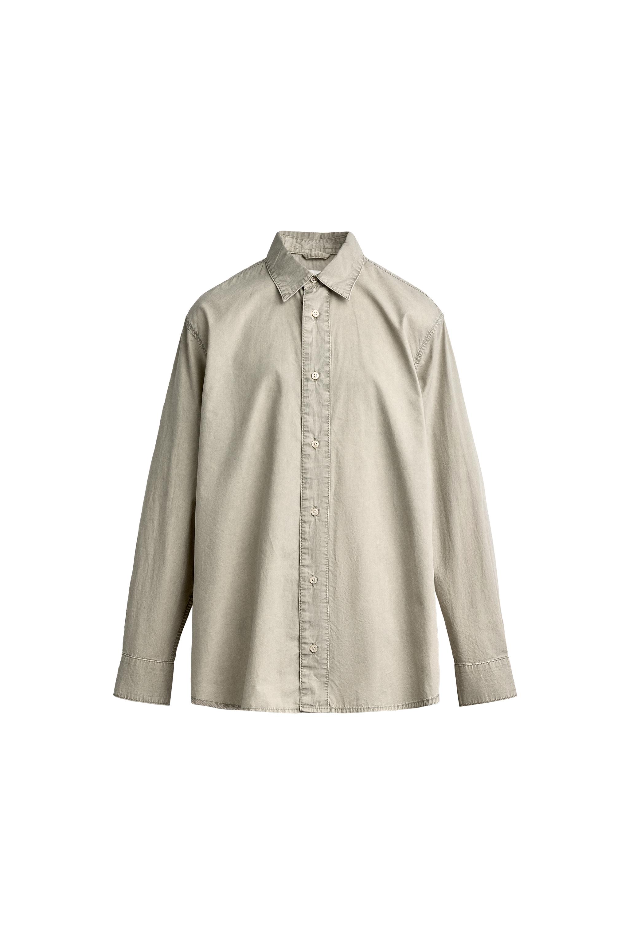 РУБАШКА RELAXED FIT ACID WASH — ZARA