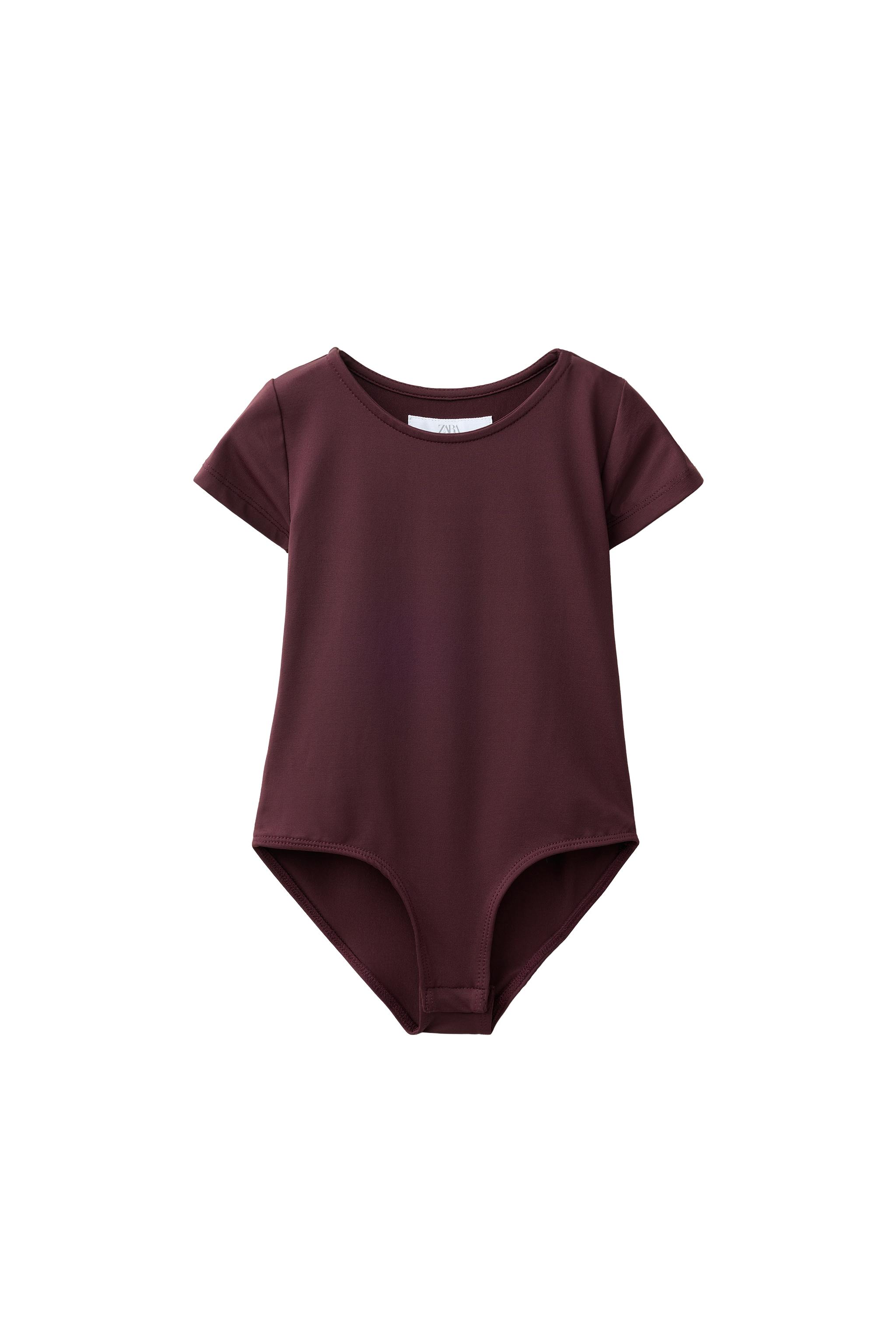 Боди из полиамида с коротким рукавом — ZARA