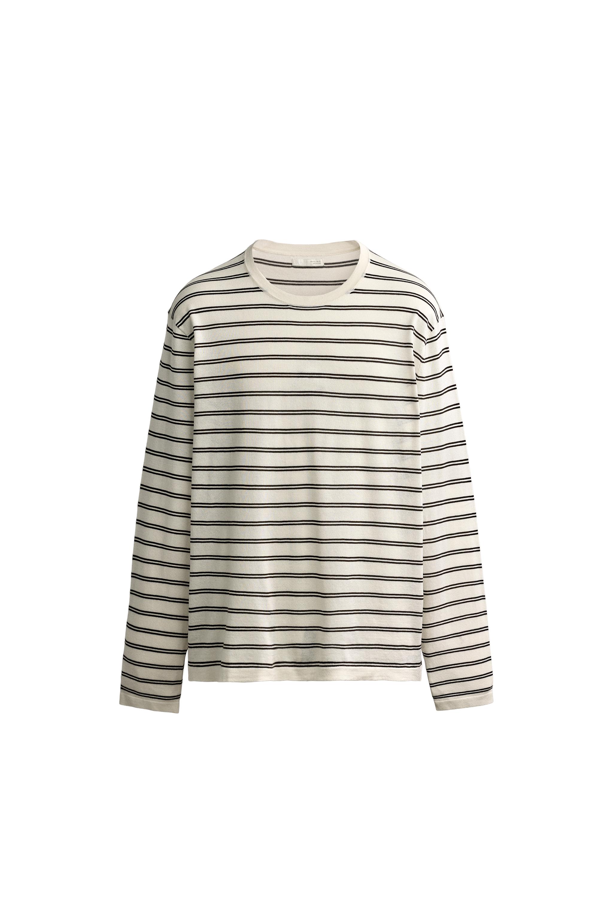 ЛЕГКИЙ ЖАККАРДОВЫЙ СВИТЕР В ПОЛОСКУ — ZARA