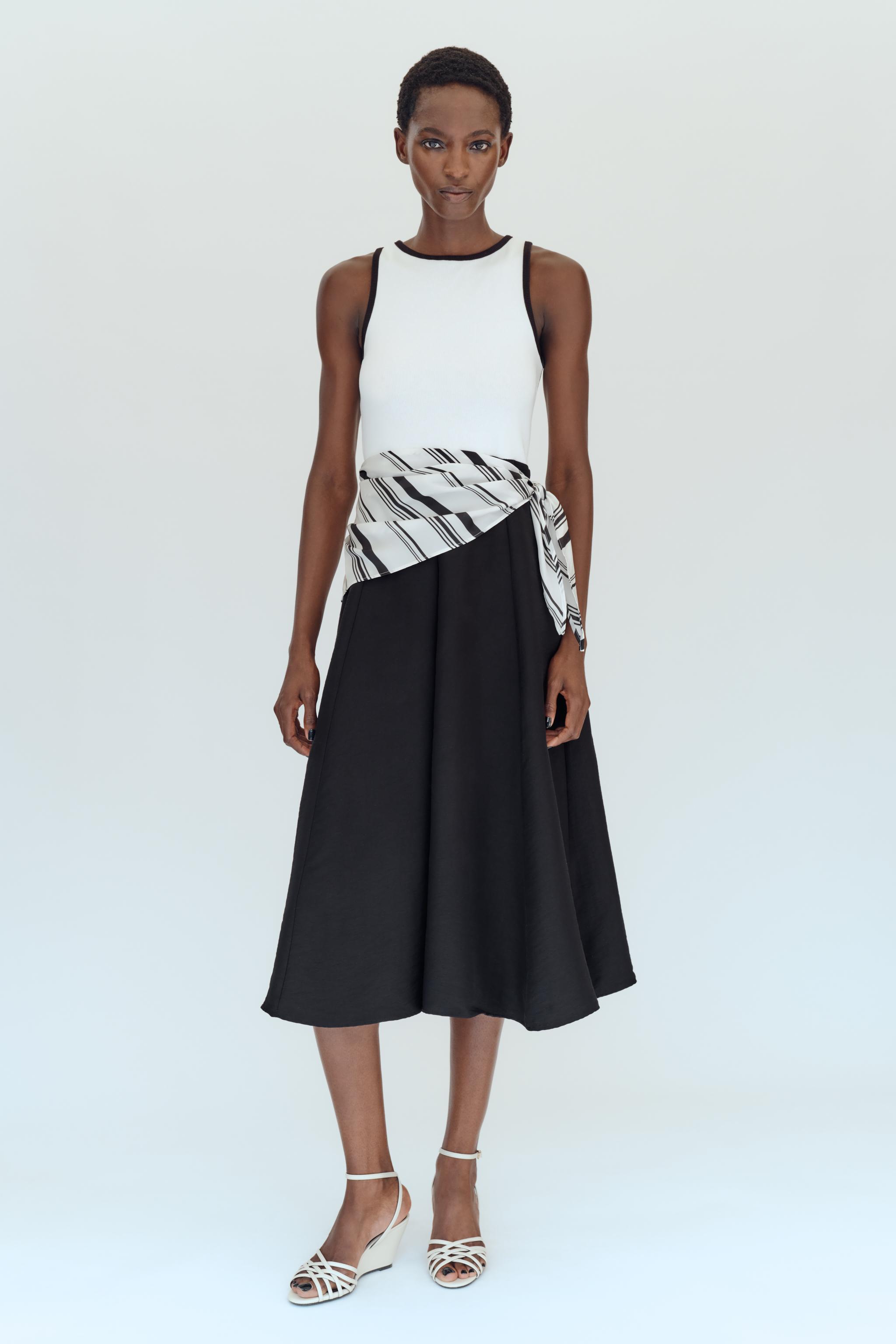 КОМБИНИРОВАННОЕ ПЛАТЬЕ МИДИ С ПЛАТКОМ — ZARA