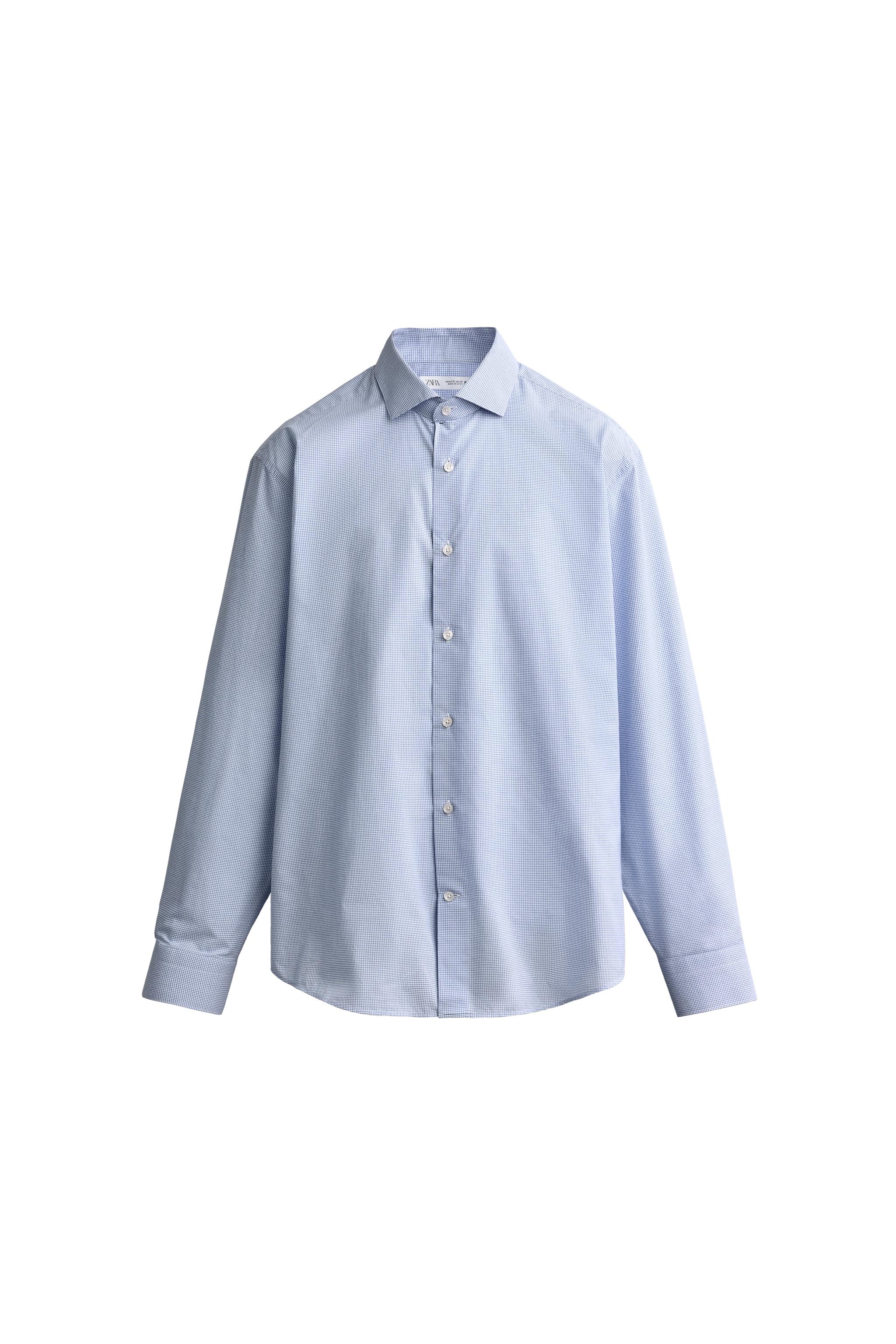 Рубашка классического кроя в клетку — ZARA