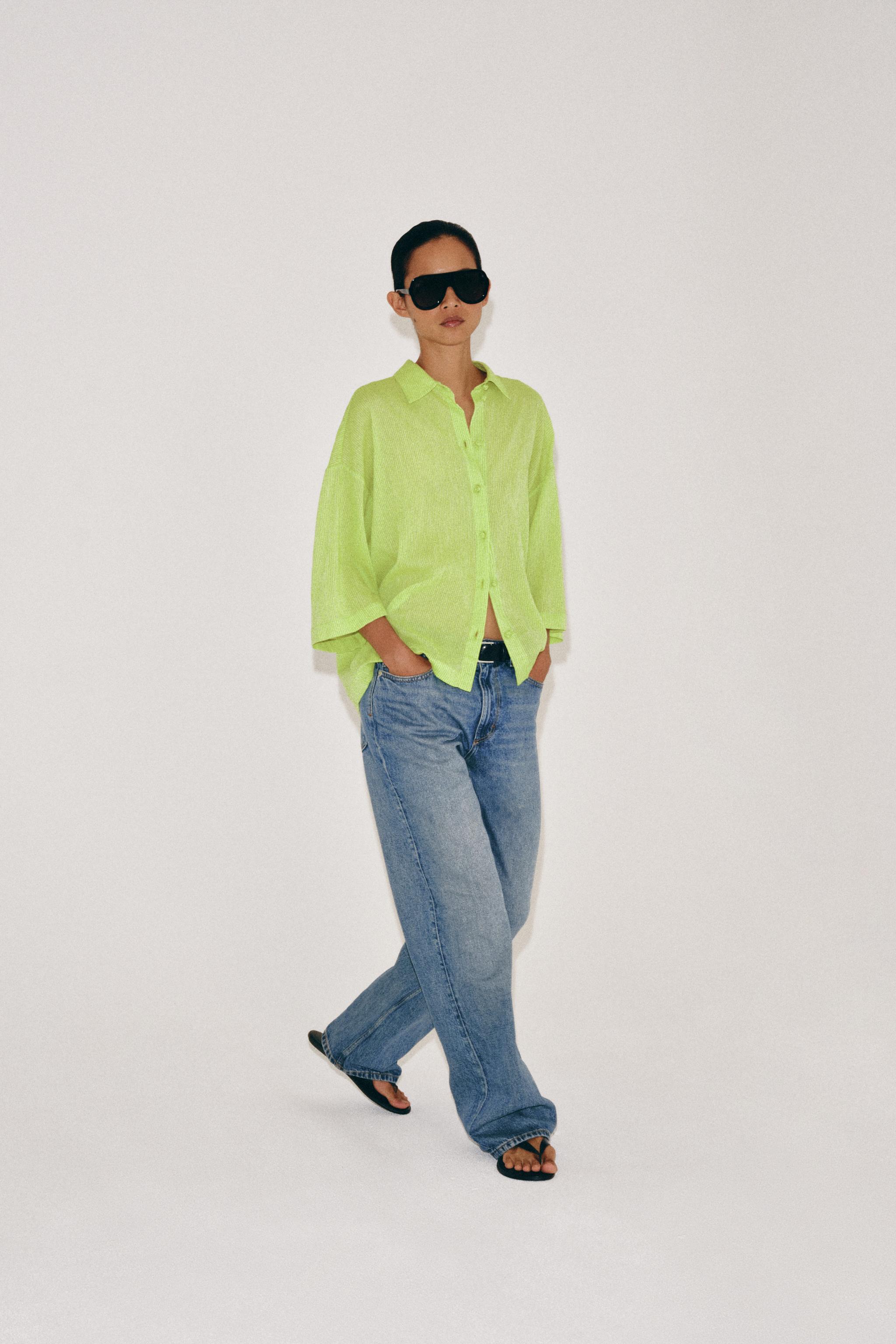 Рубашка ZW COLLECTION с коротким рукавом — ZARA