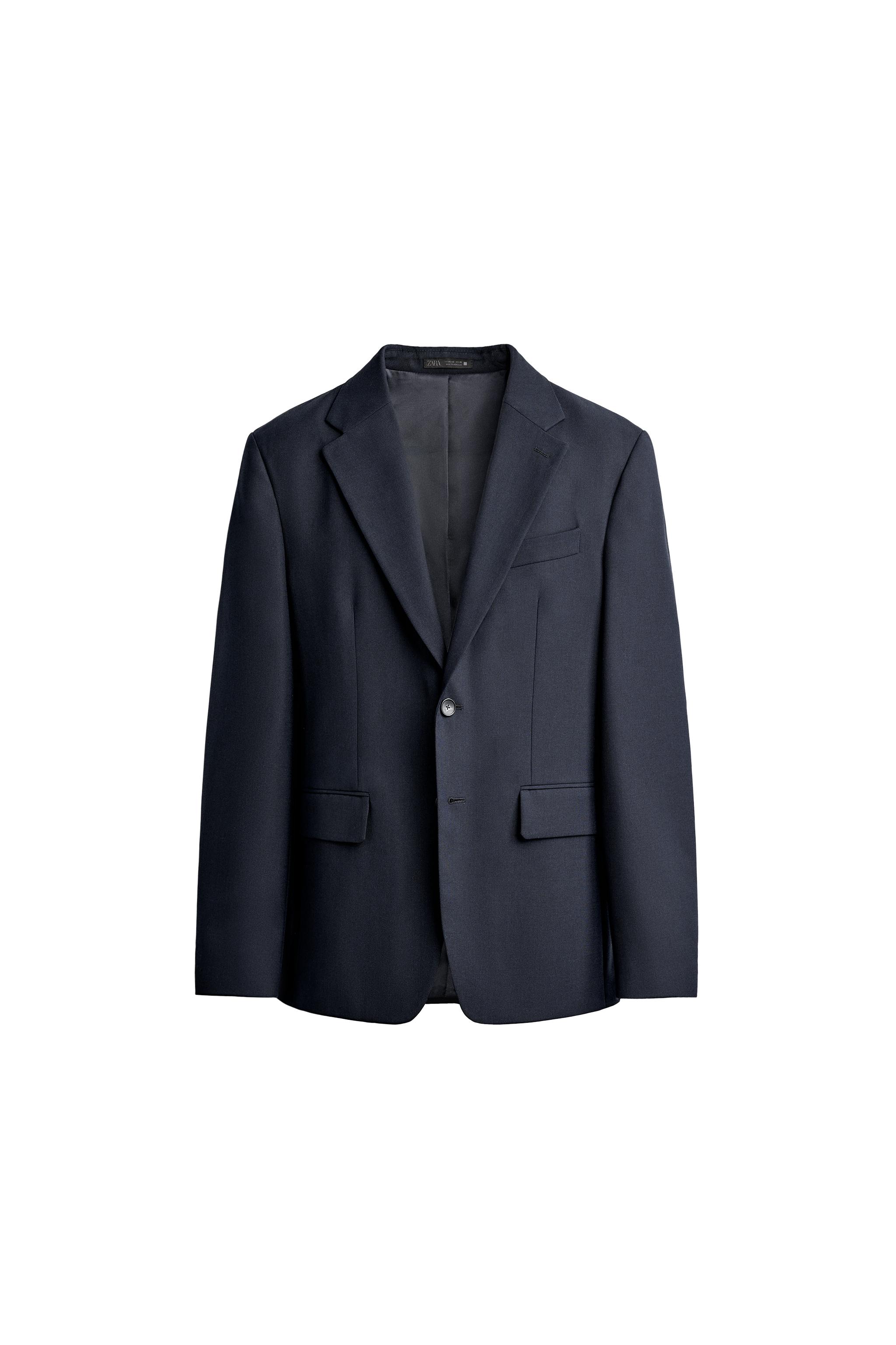 Костюмный блейзер классического кроя из шерстяной смеси — ZARA
