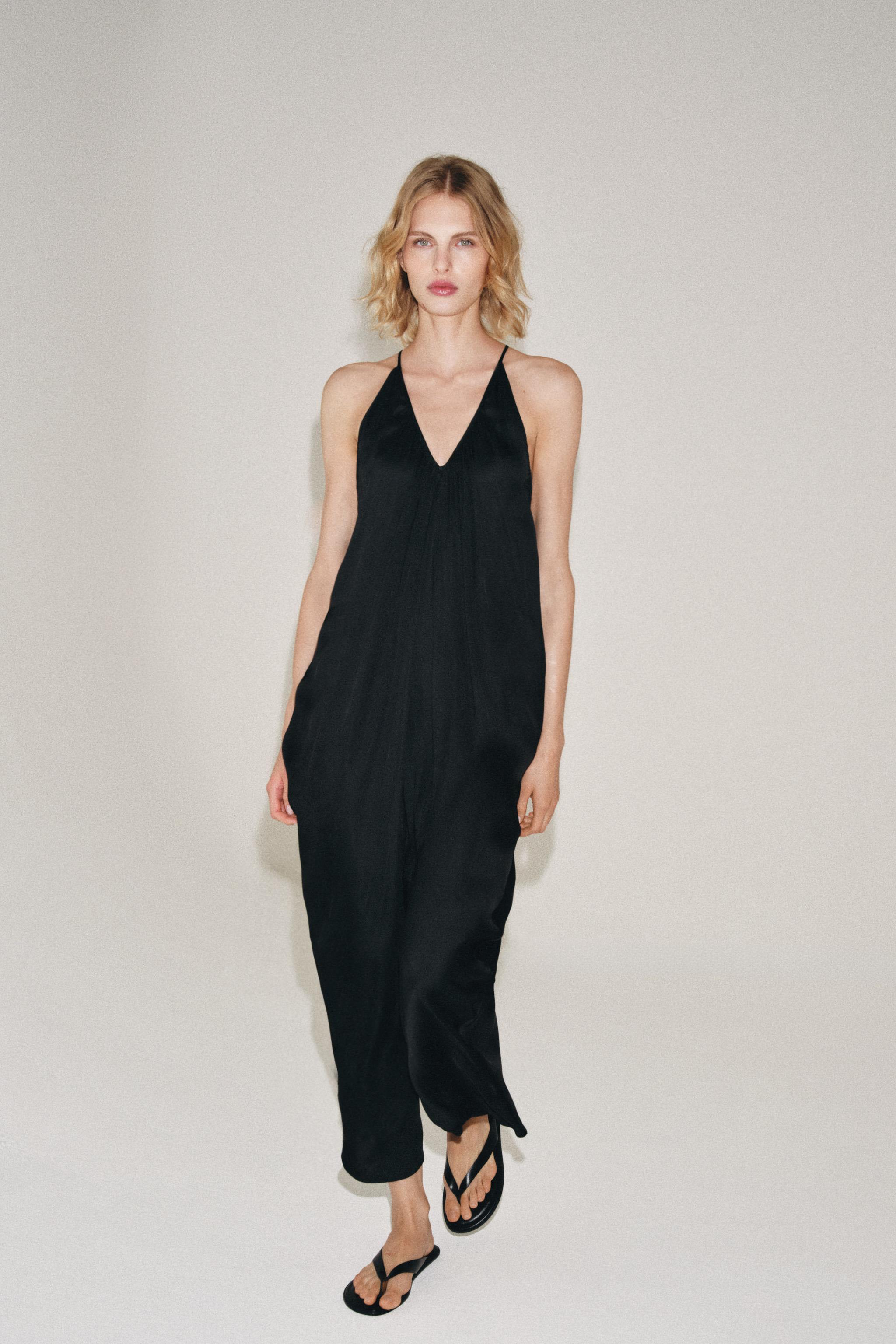 Платье ZW COLLECTION из сатина с драпировкой — ZARA