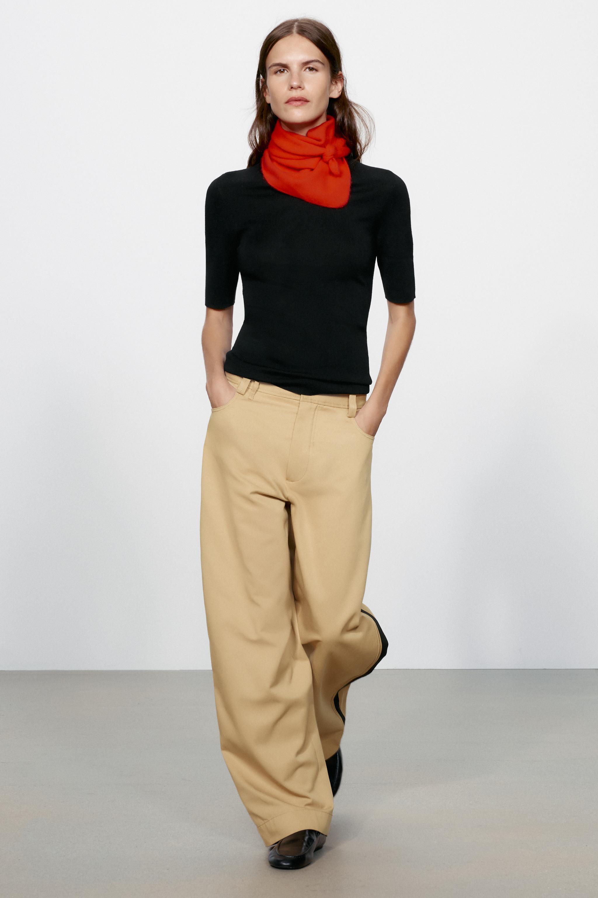 Топ с коротким рукавом из 100% шерсти экстрафайн — ZARA