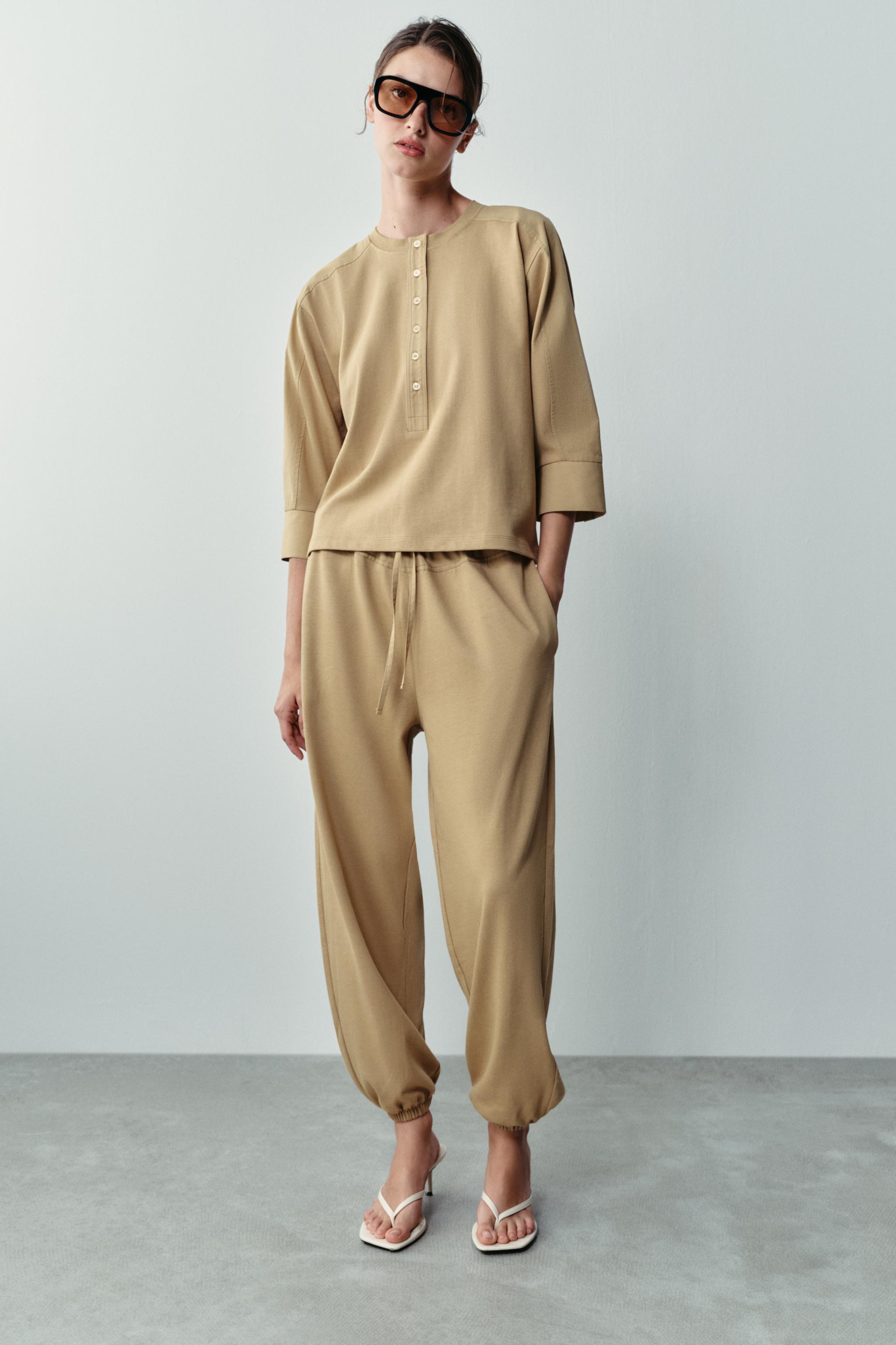 Футболка комбинированного кроя — ZARA