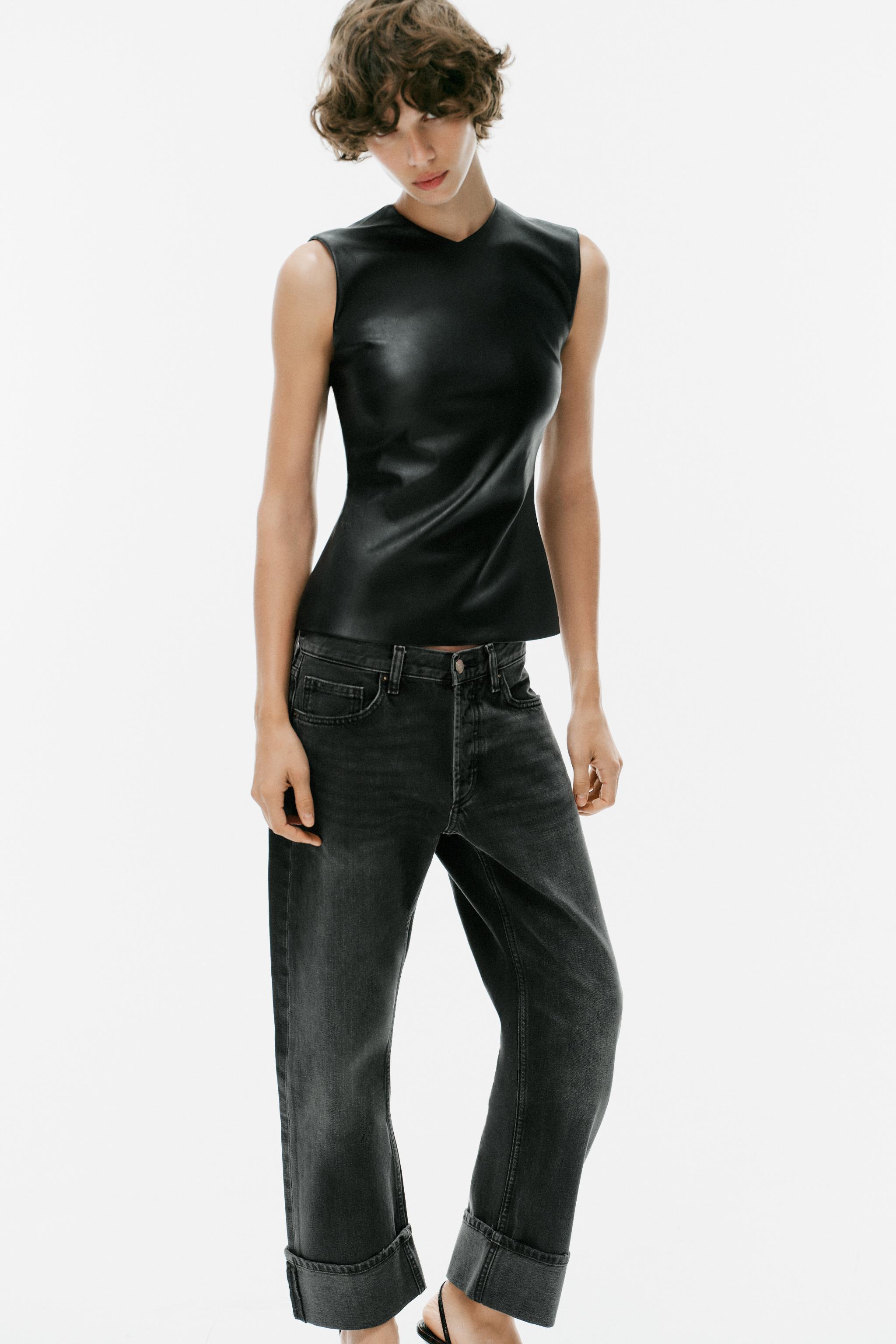 Топ из искусственной кожи — ZARA