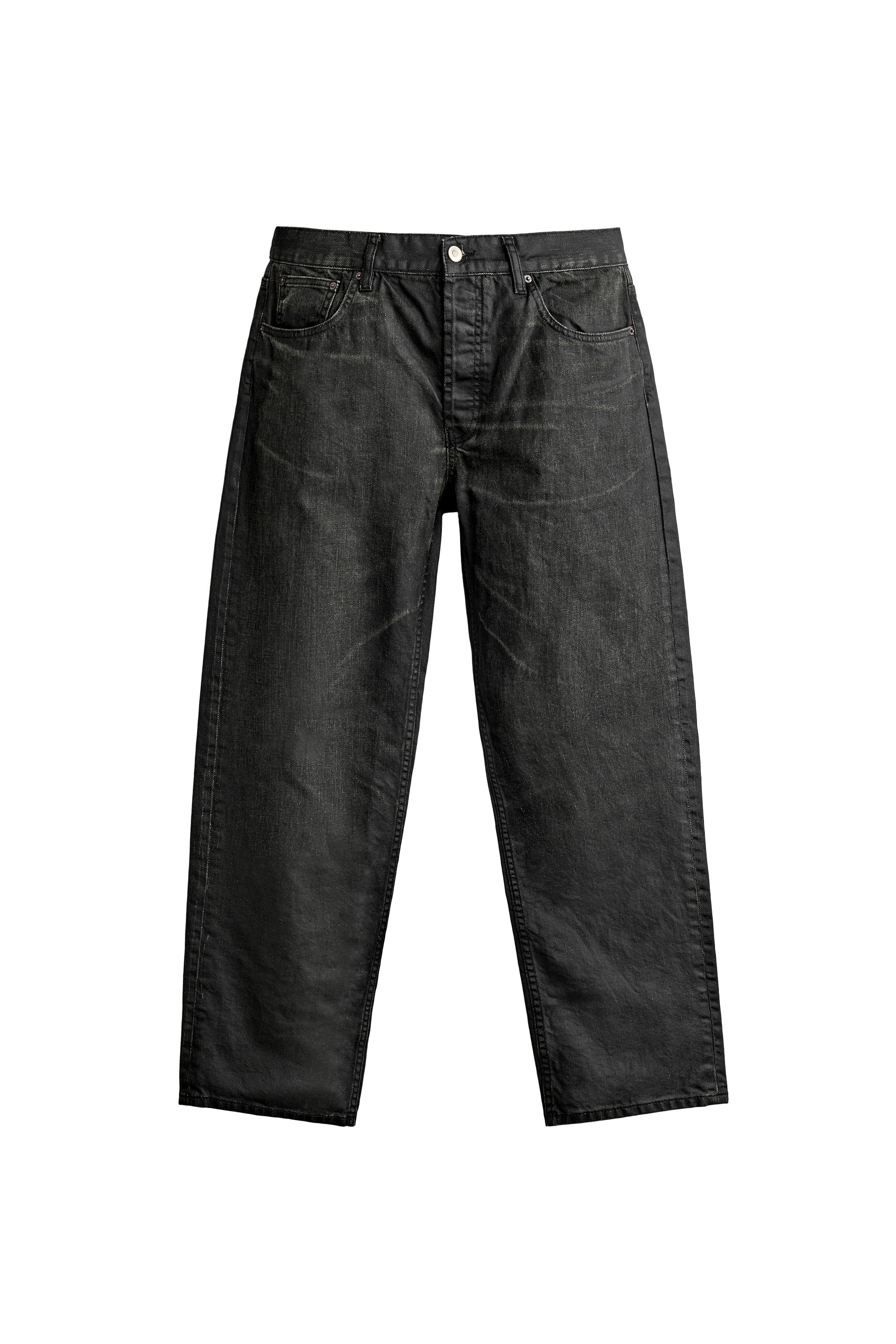 WAXED EFFECT STRAIGHT-LEG JEANS — ZARA