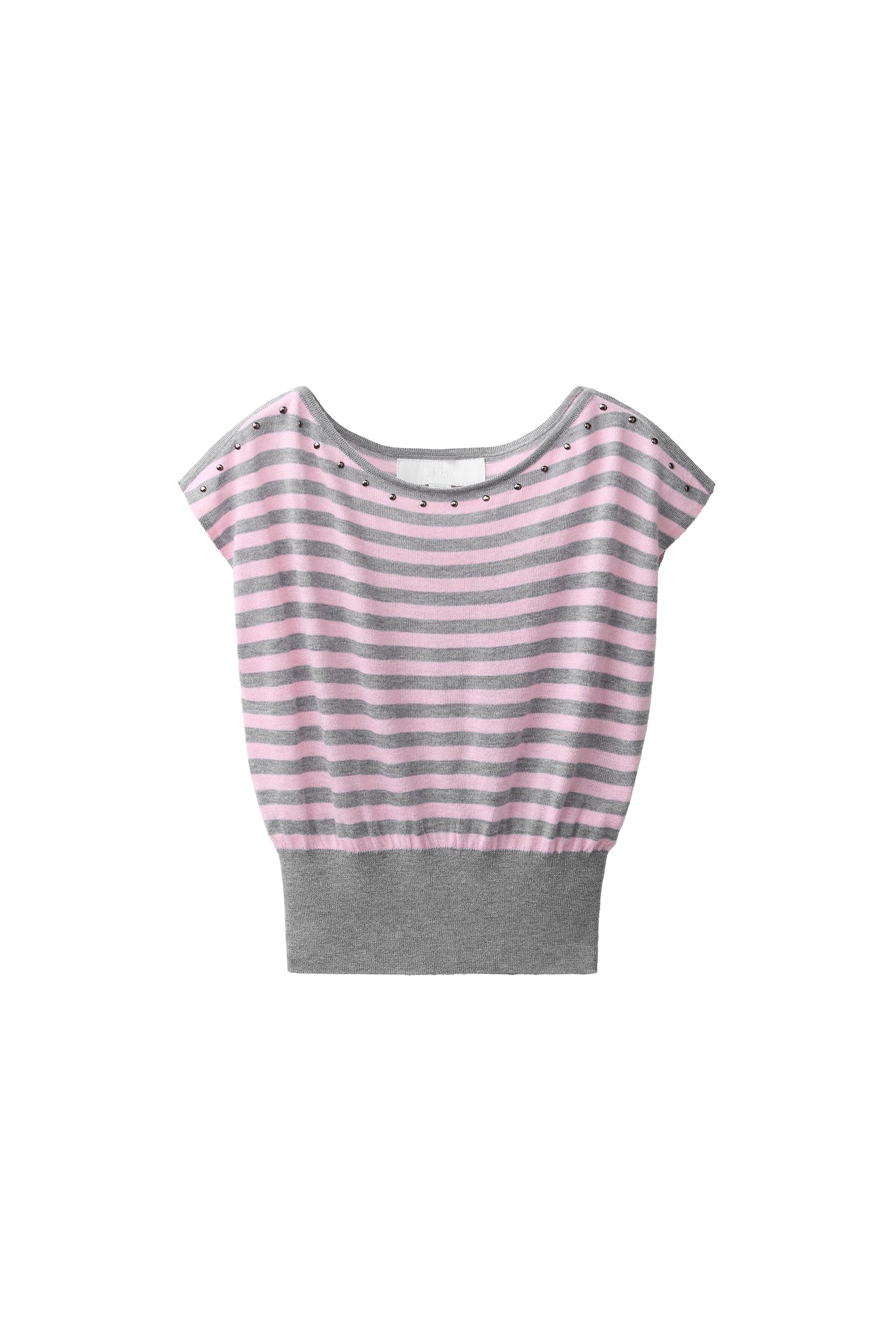 Топ из трикотажа с заклёпками — ZARA