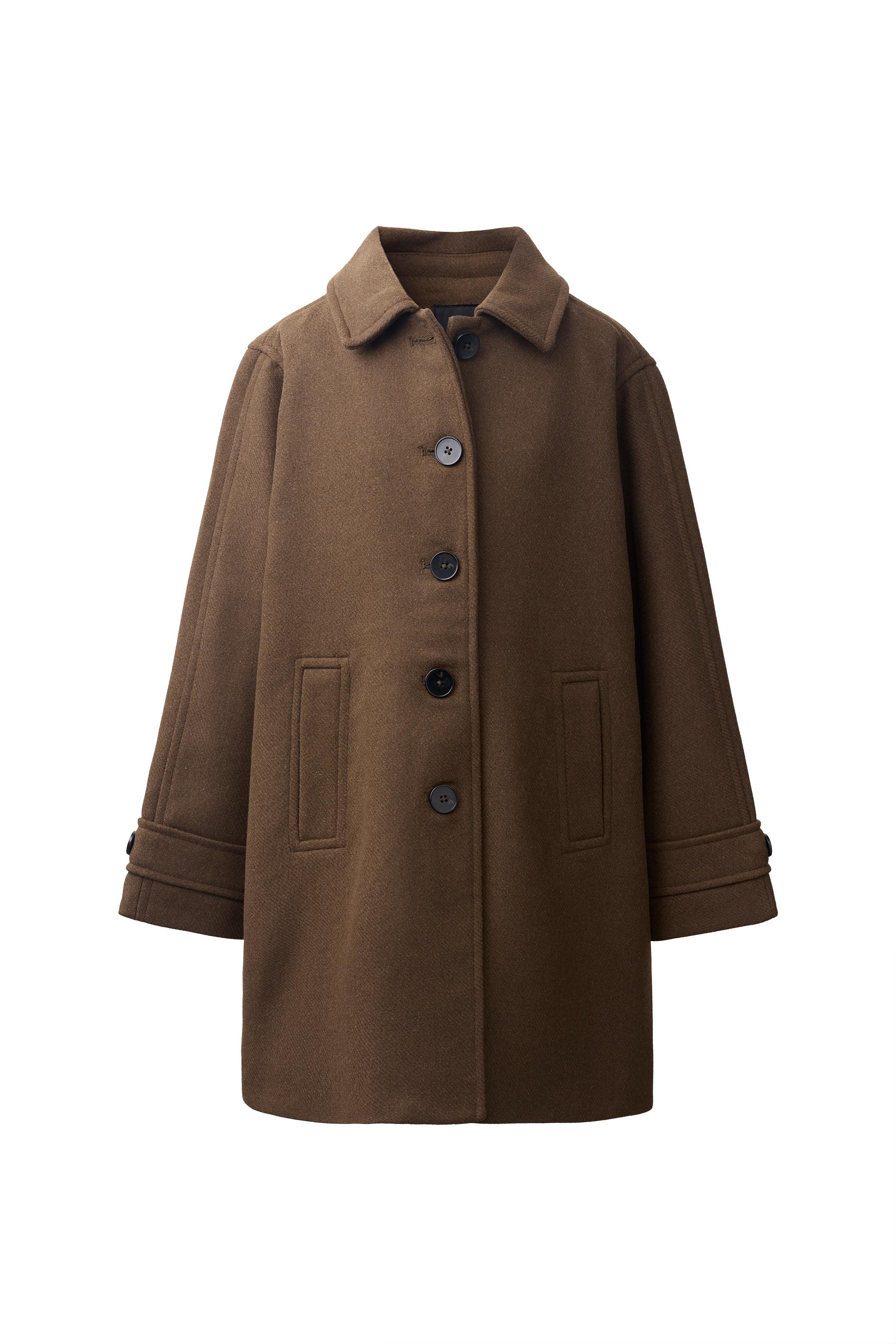 Длинное пальто с эффектом шерсти на пуговицах — ZARA