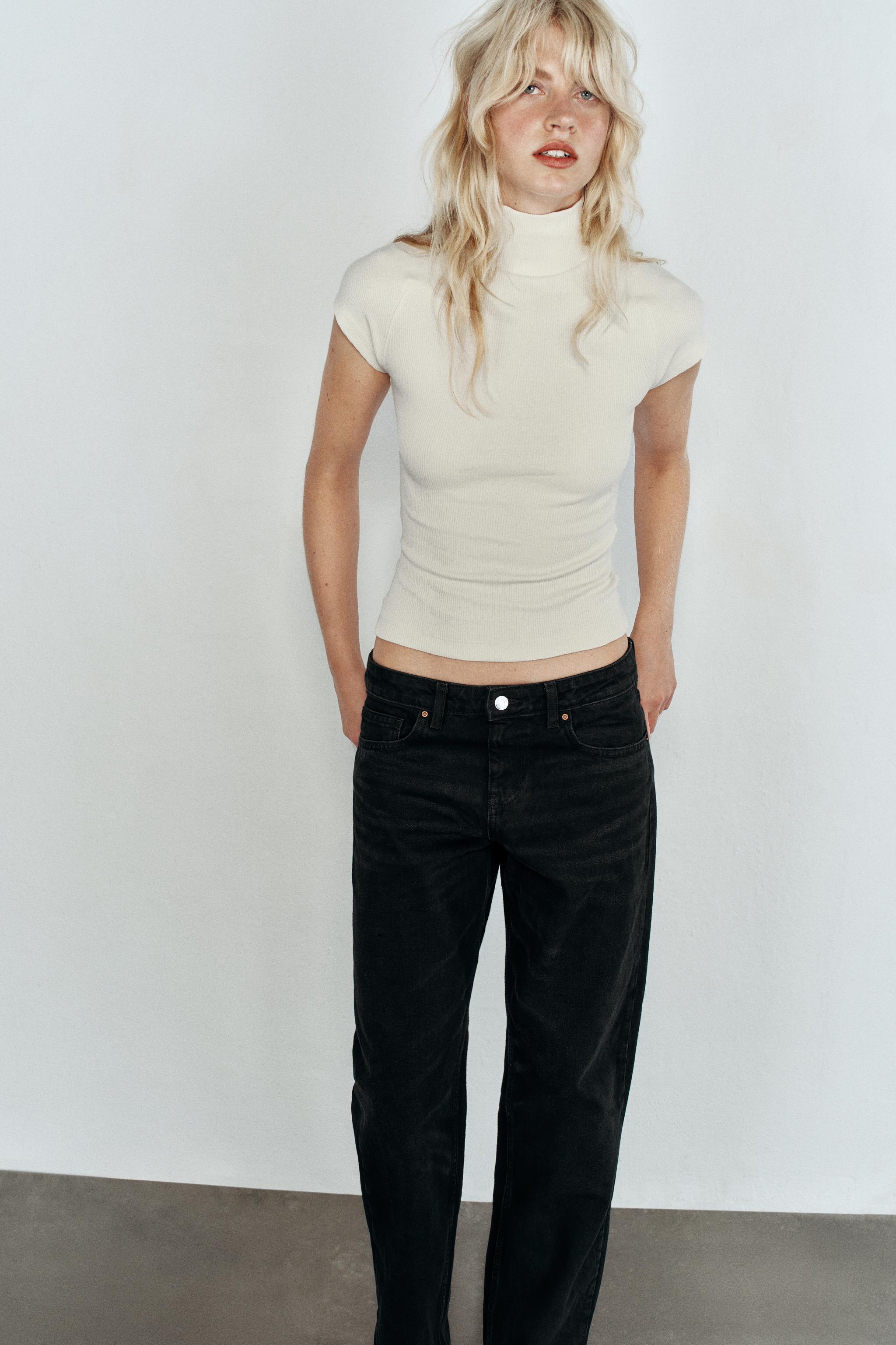 Футболка с коротким рукавом из рубчик — ZARA