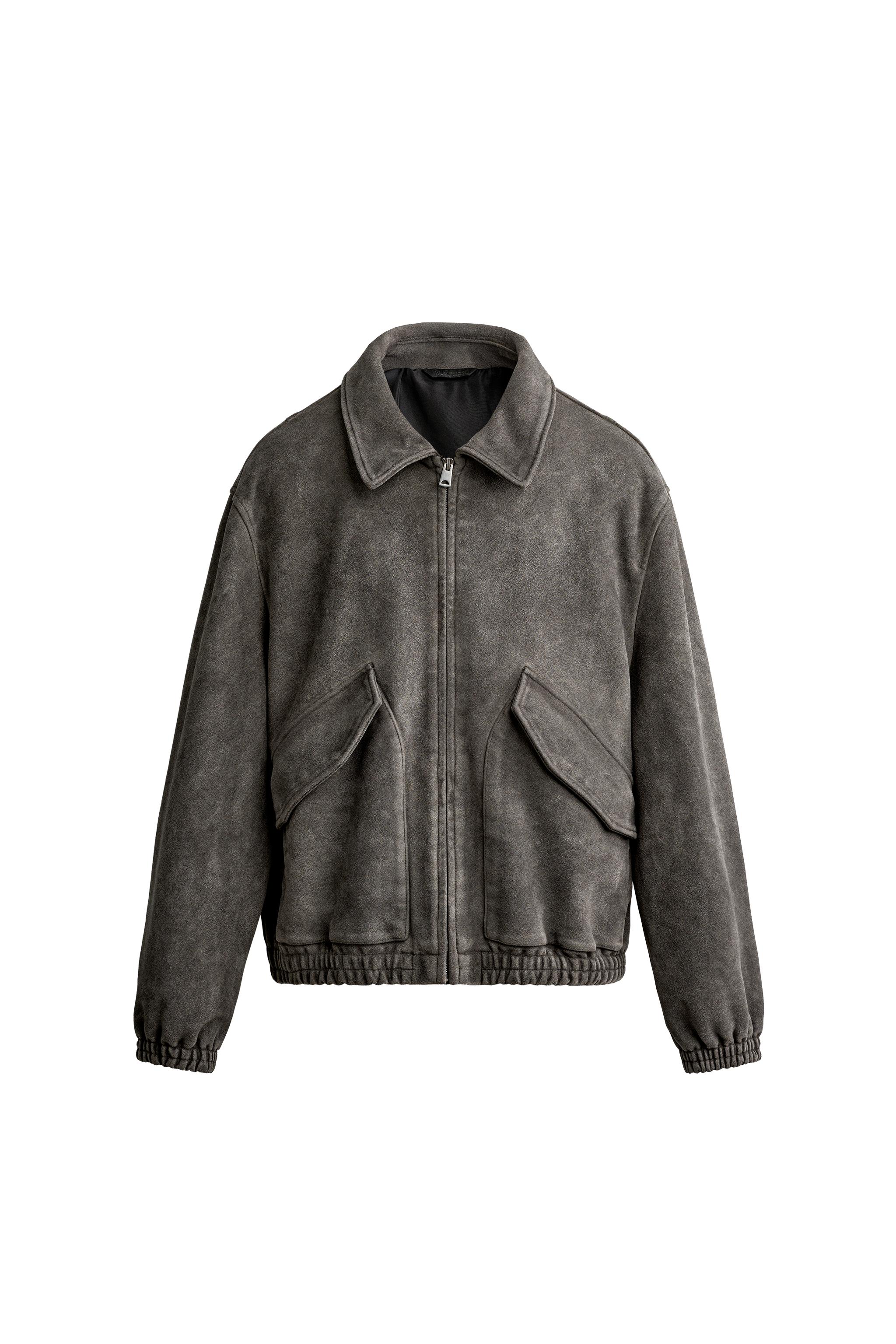 WASHED FAUX SUEDE JACKET — ZARA