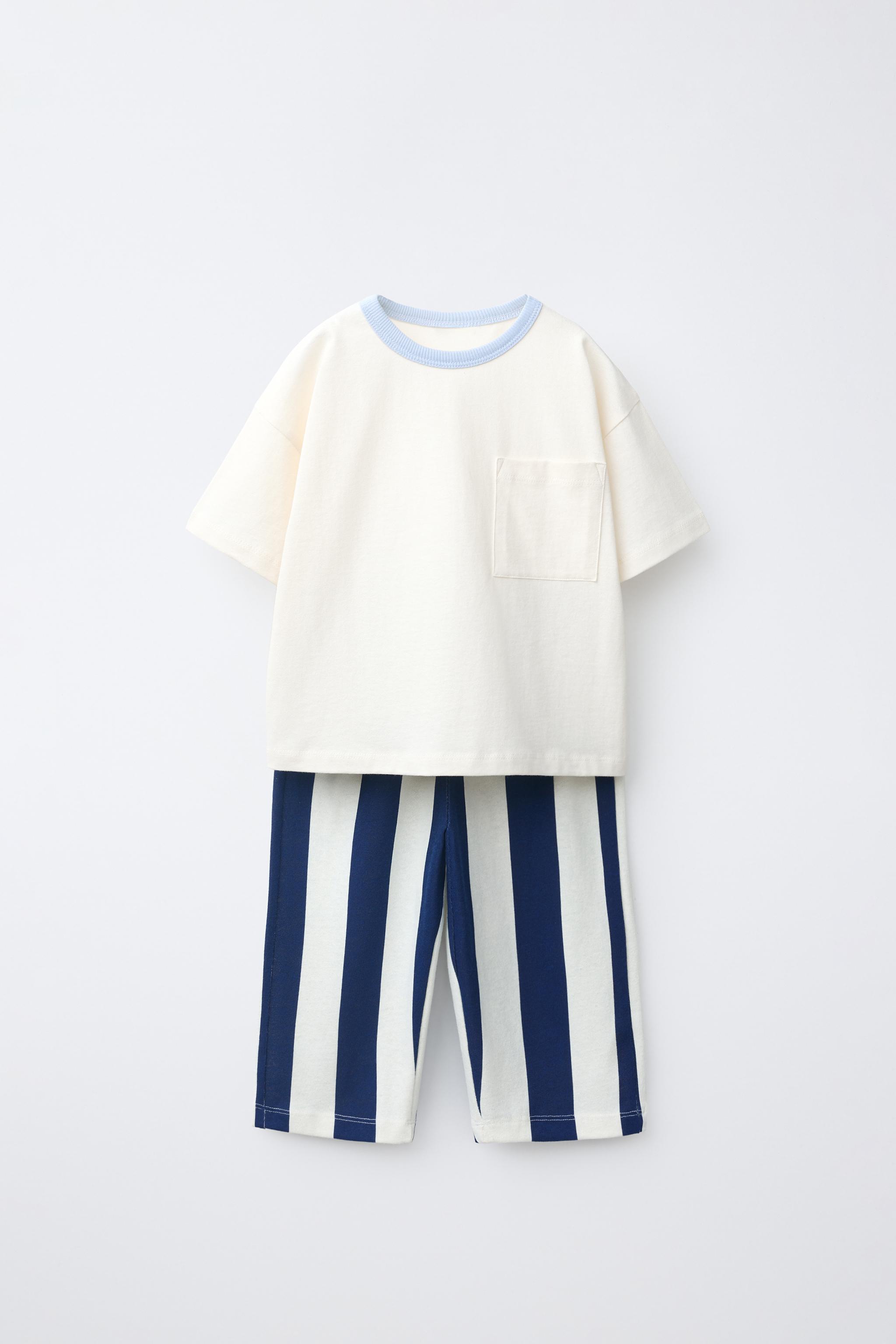 Домашний комплект из футболки в полоску и брюк-джоггеров — ZARA