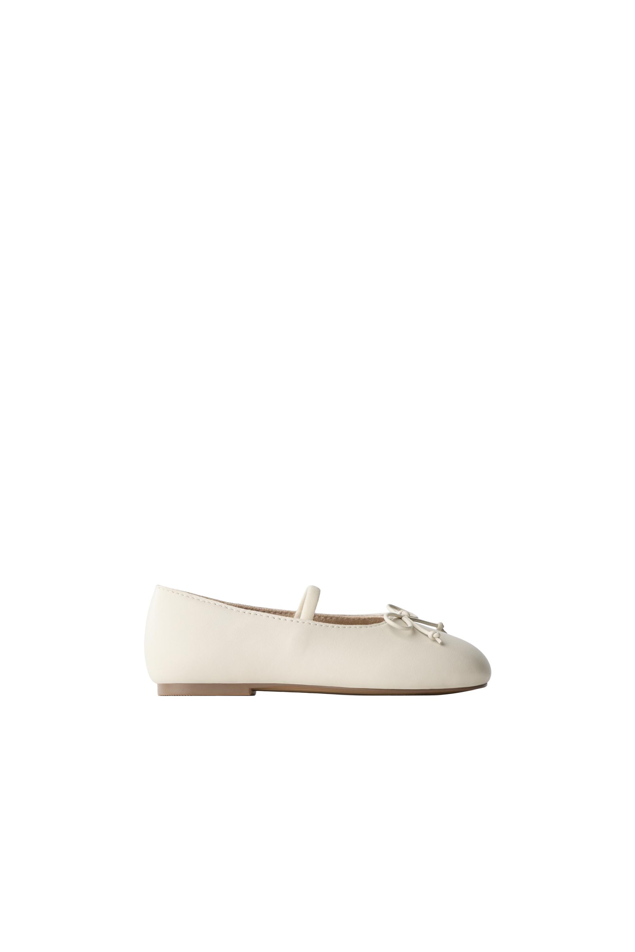 Балетки с бантом из кожи — ZARA