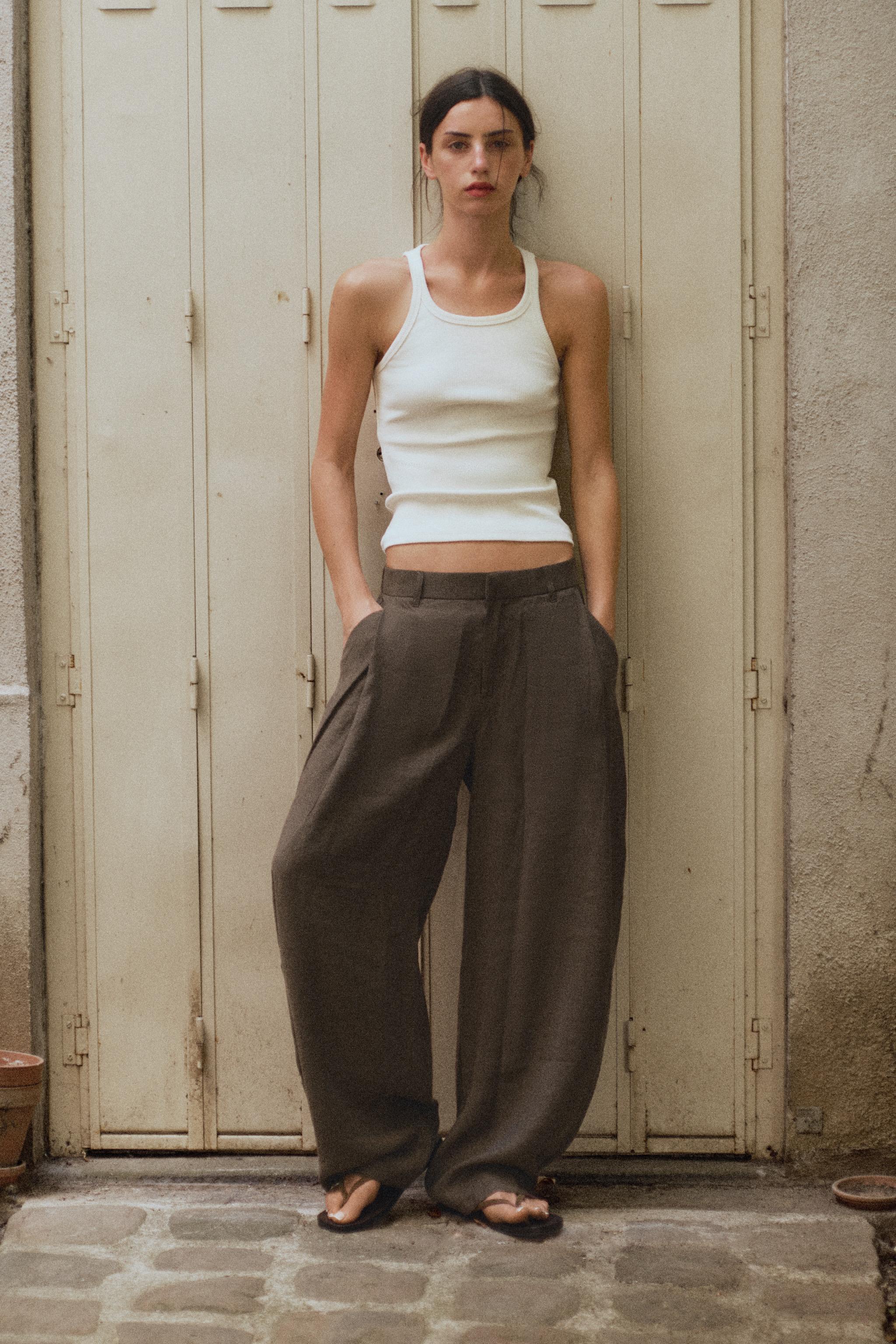 Брюки плиссированные струящиеся — ZARA