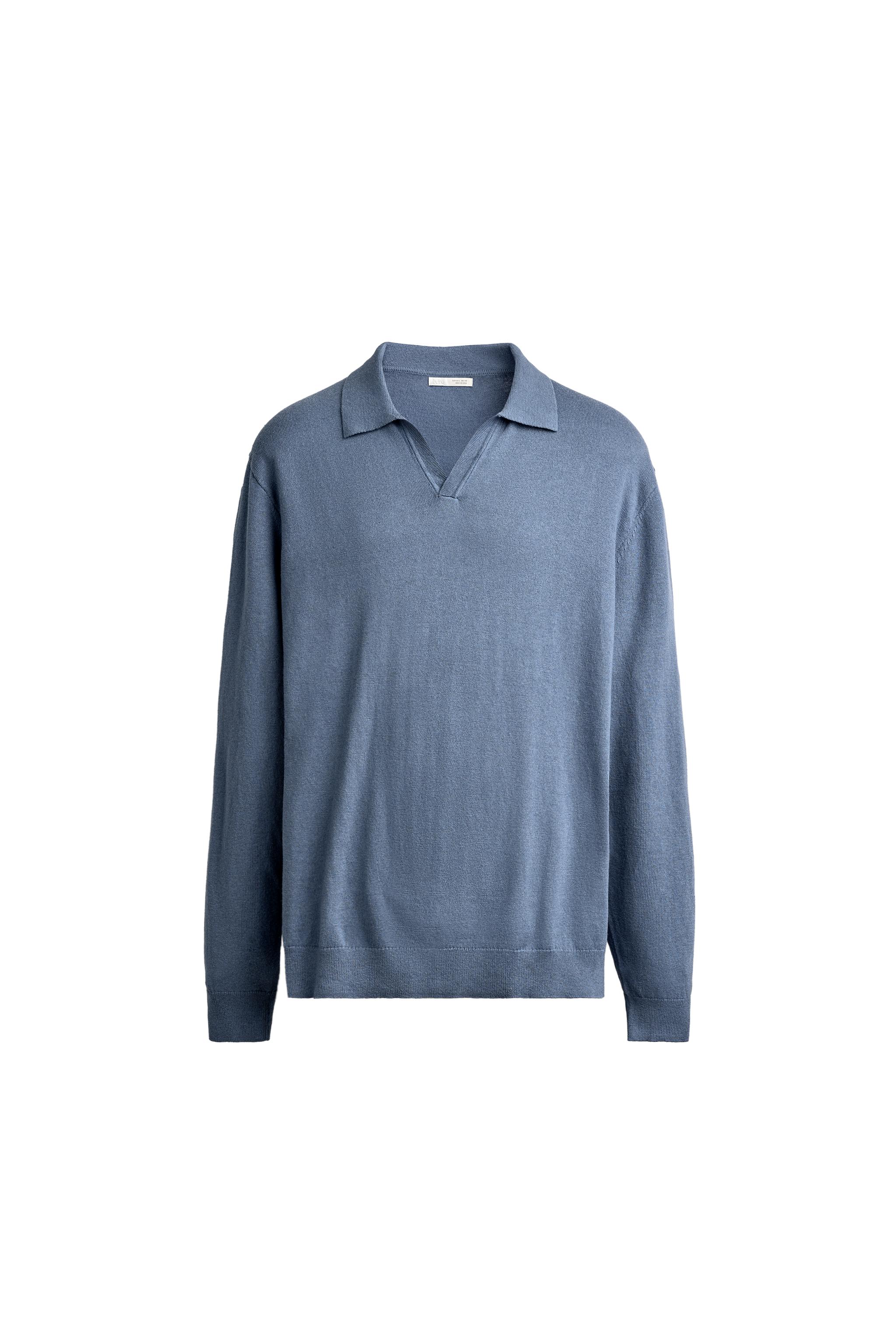 Рубашка поло классического кроя из смесового хлопка — ZARA