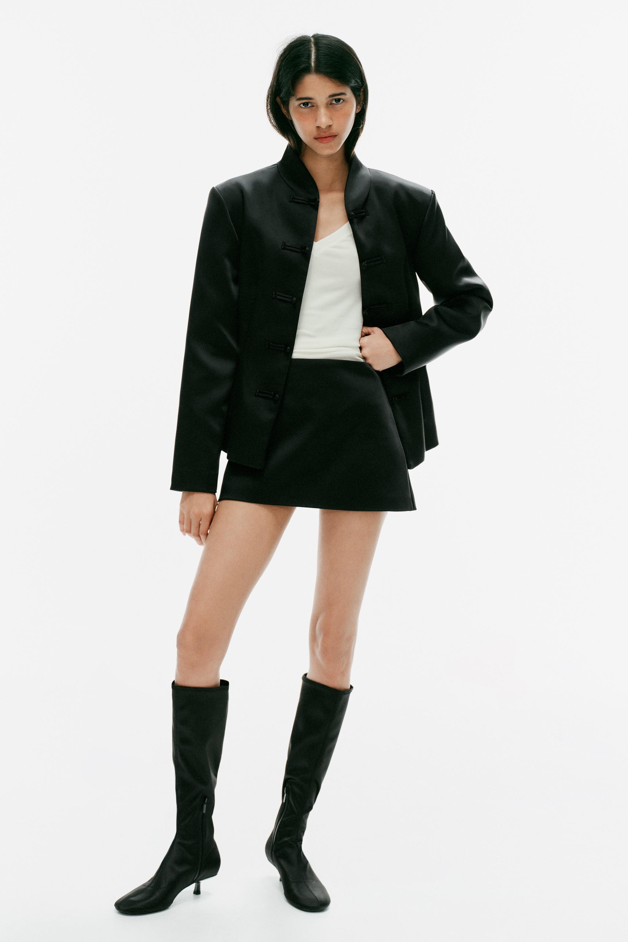 Мини-юбка из атласа — ZARA