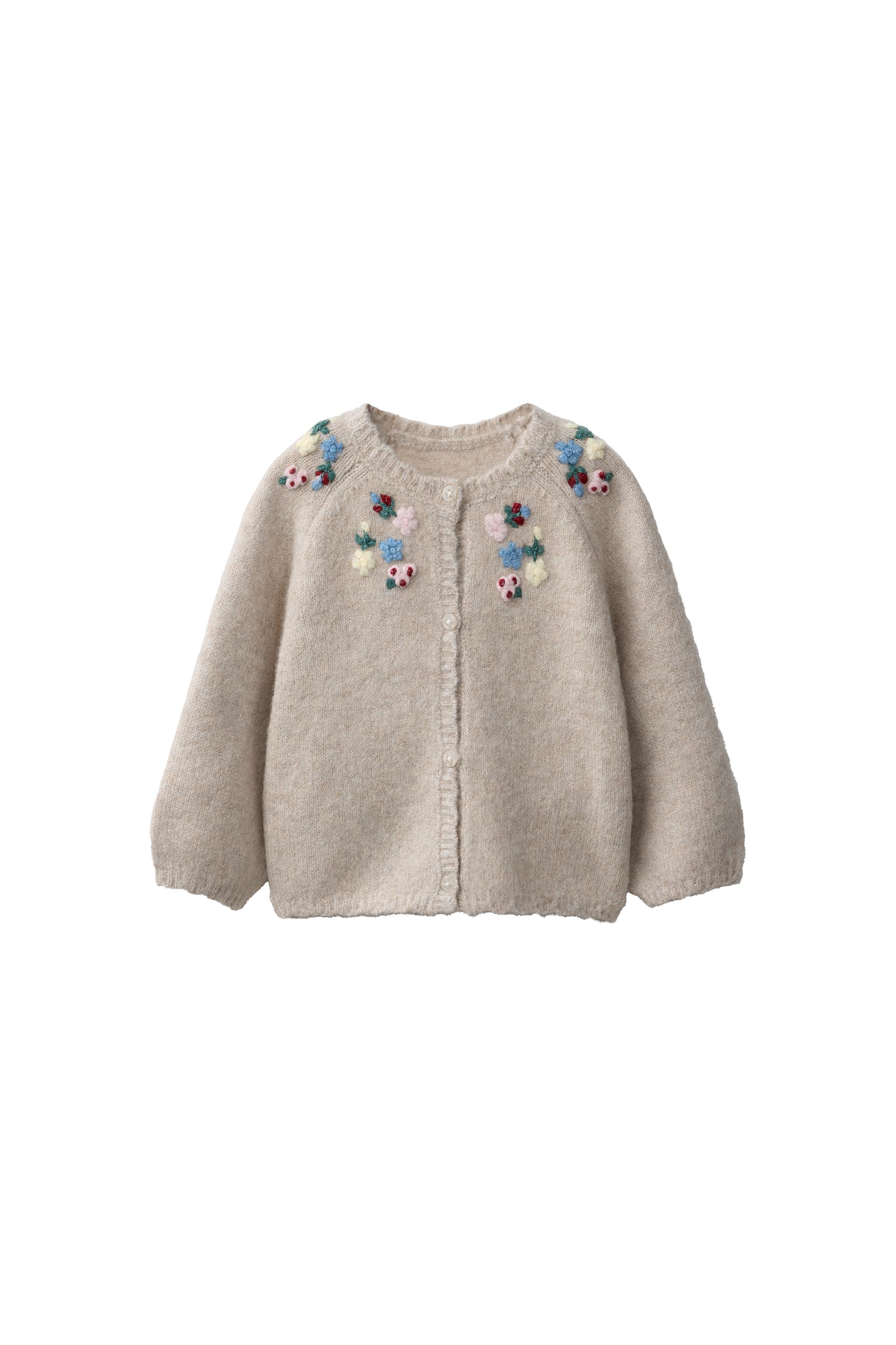 Вязаный кардиган с цветочной вышивкой — ZARA