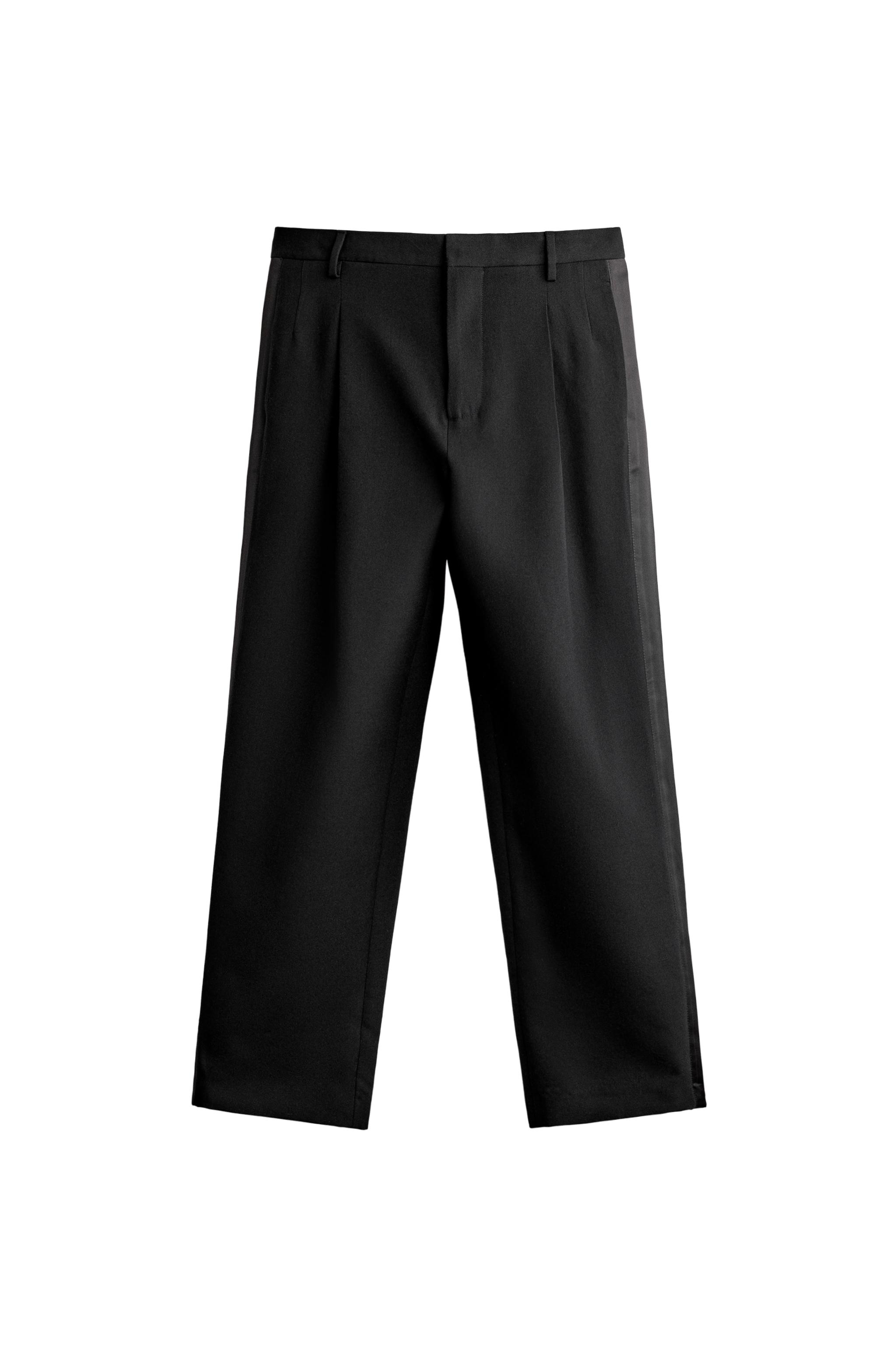100% WOOL tuxedo-style SUIT TROUSERS — ZARA