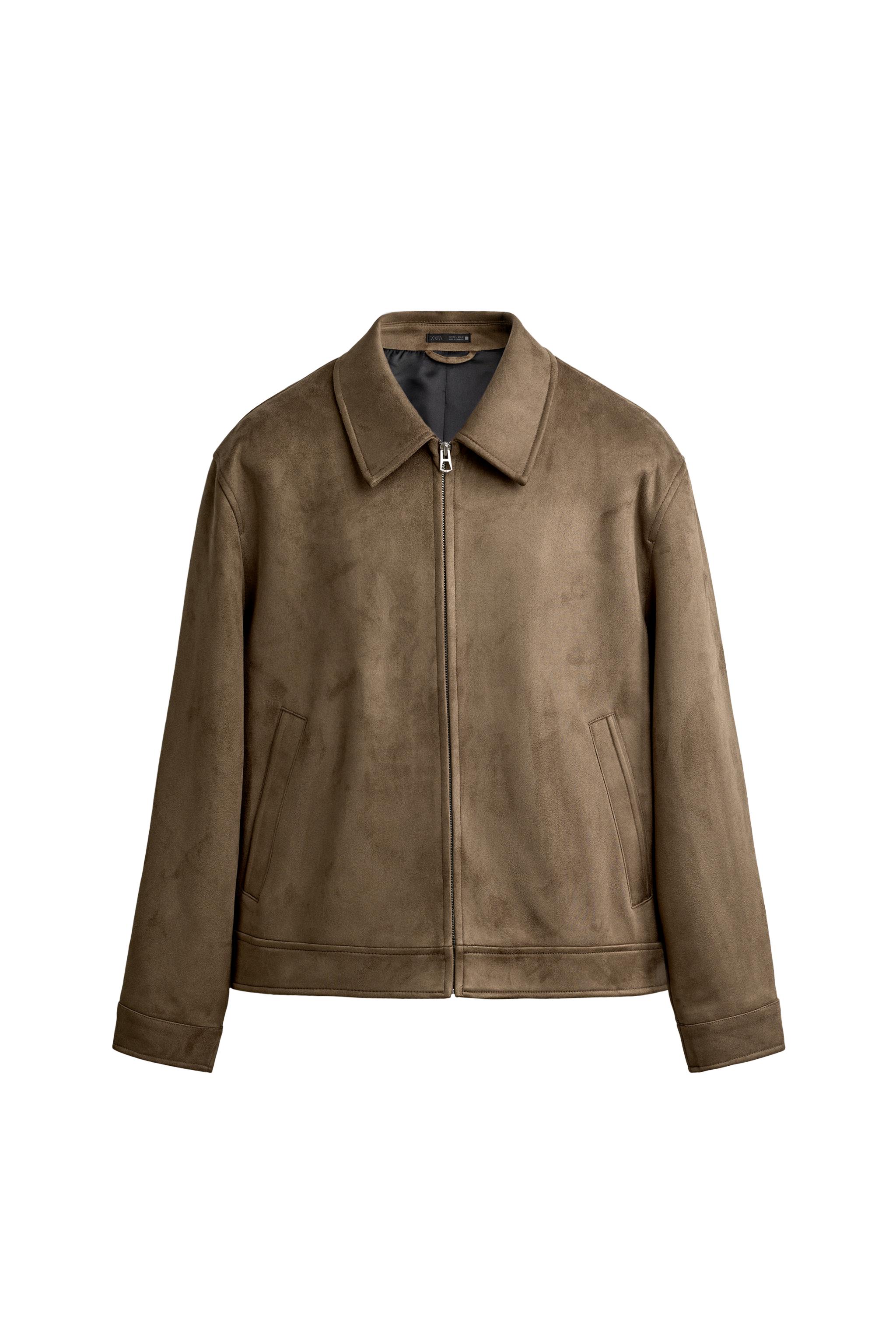 Куртка классического кроя из искусственной замши — ZARA