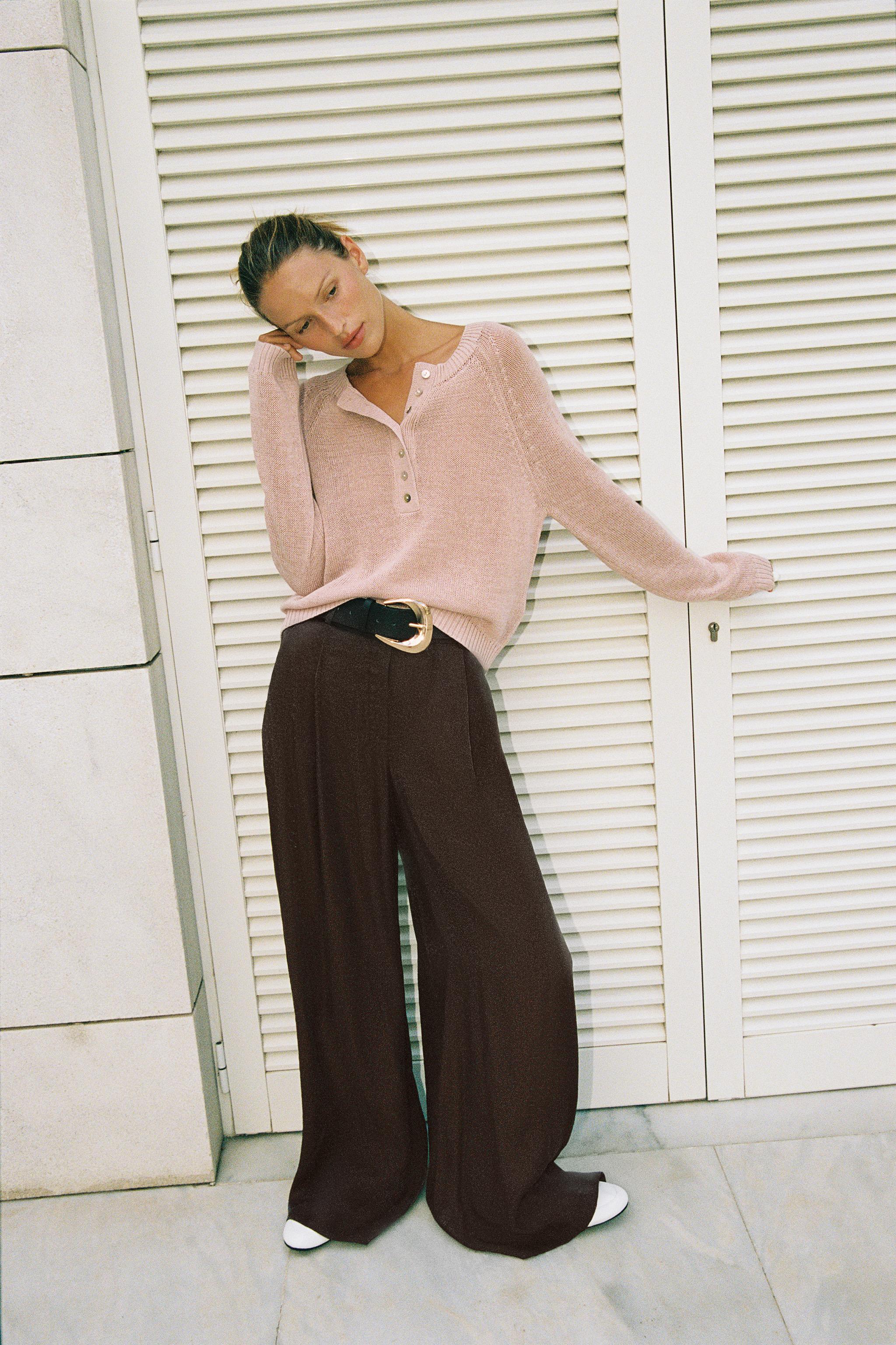 ШИРОКИЕ АТЛАСНЫЕ БРЮКИ С РЕМНЕМ — ZARA
