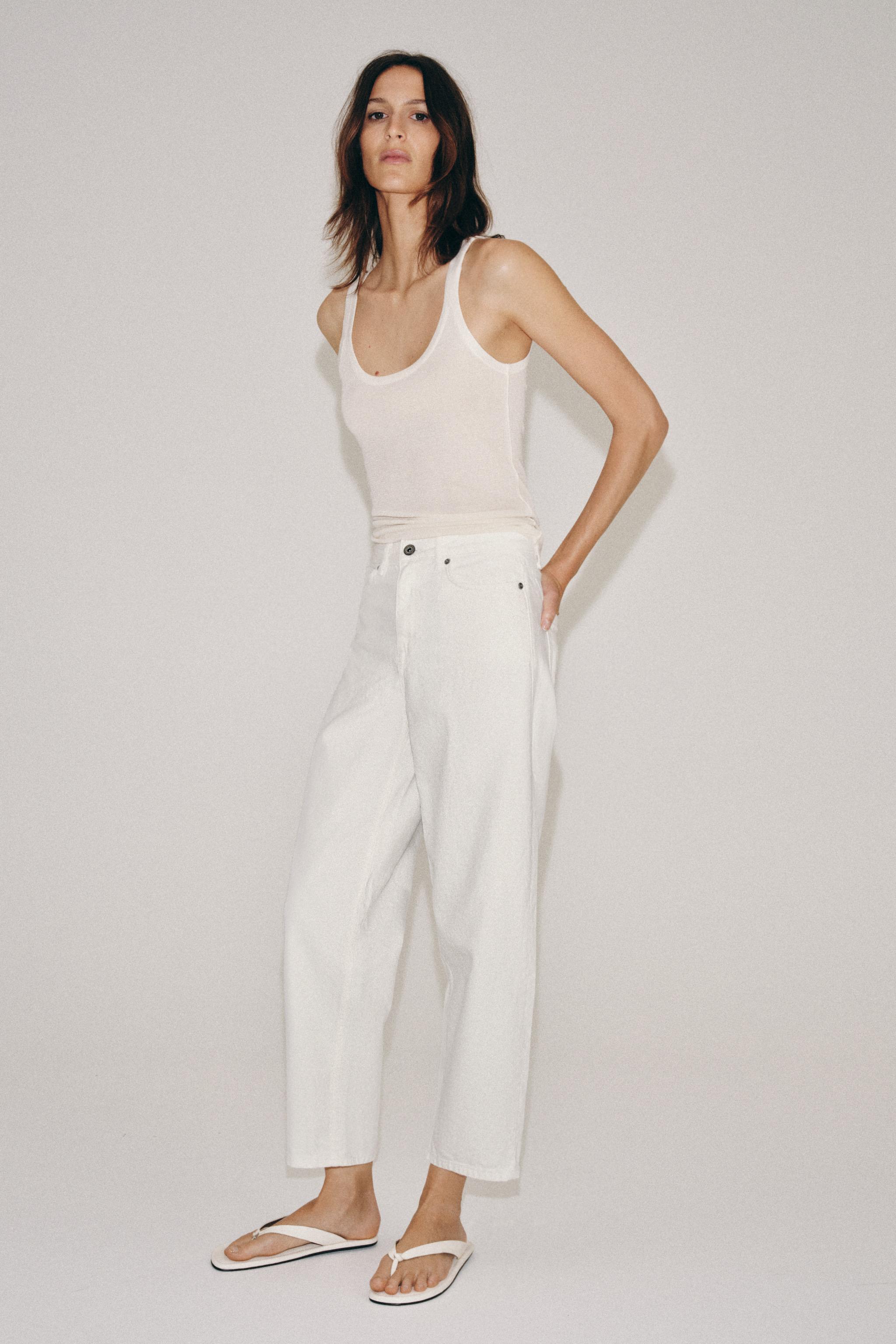 ЗАУЖЕННЫЕ ДЖИНСЫ СО СРЕДНЕЙ ПОСАДКОЙ — ZW COLLECTION — ZARA