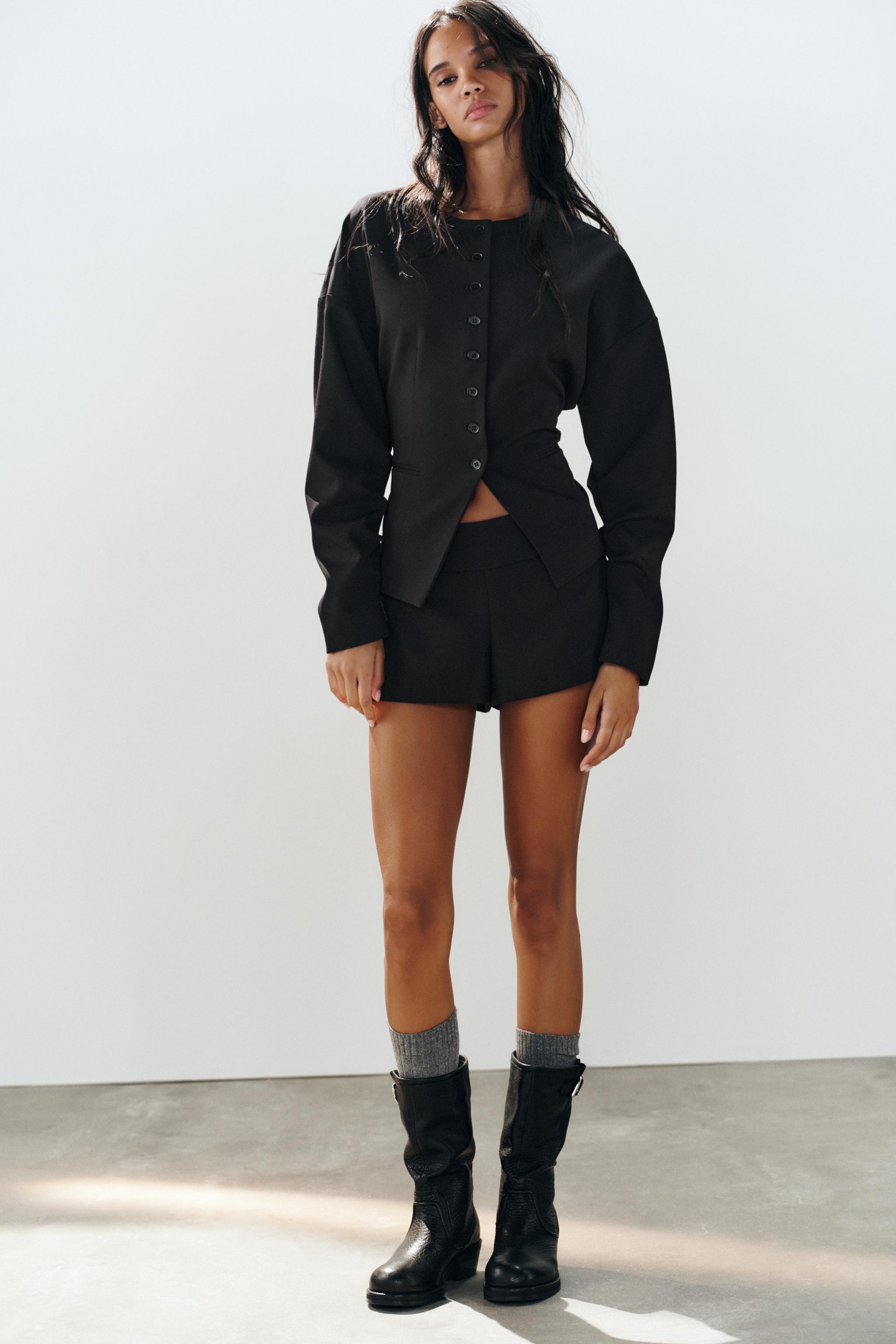 BUTTONED SLEEVE PLEAT BLAZER — ZARA