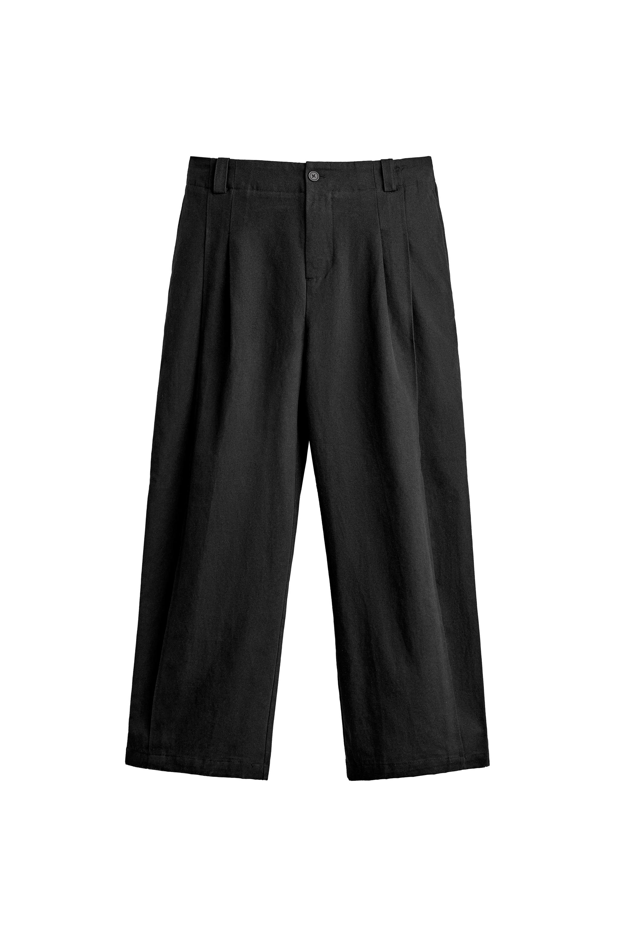 БРЮКИ ИЗ ЛИОЦЕЛЛА И ХЛОПКА СО СКЛАДКАМИ — ZARA