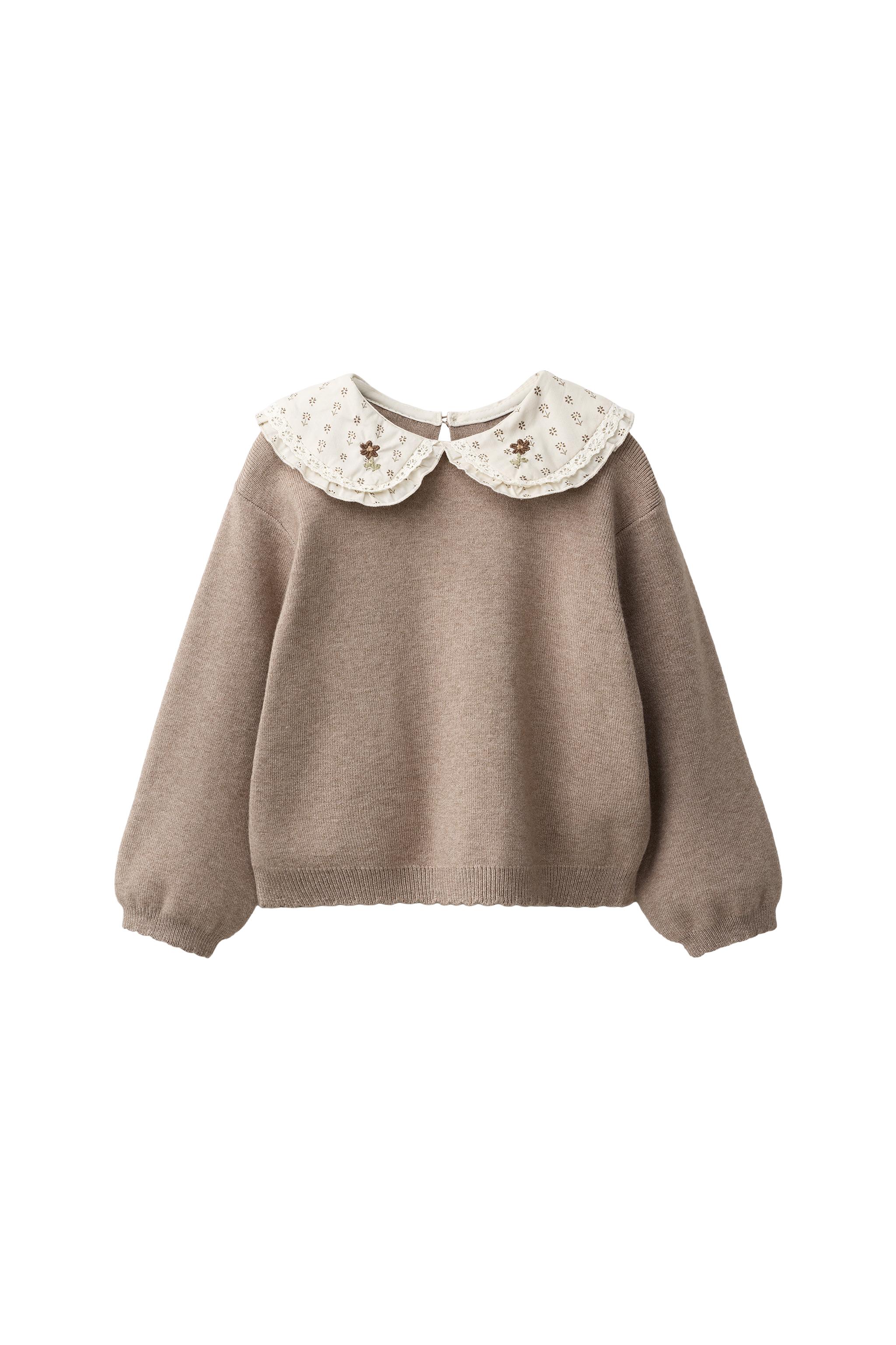 COMBINED KNIT JUMPER WITH PETER PAN COLLAR — ZARA