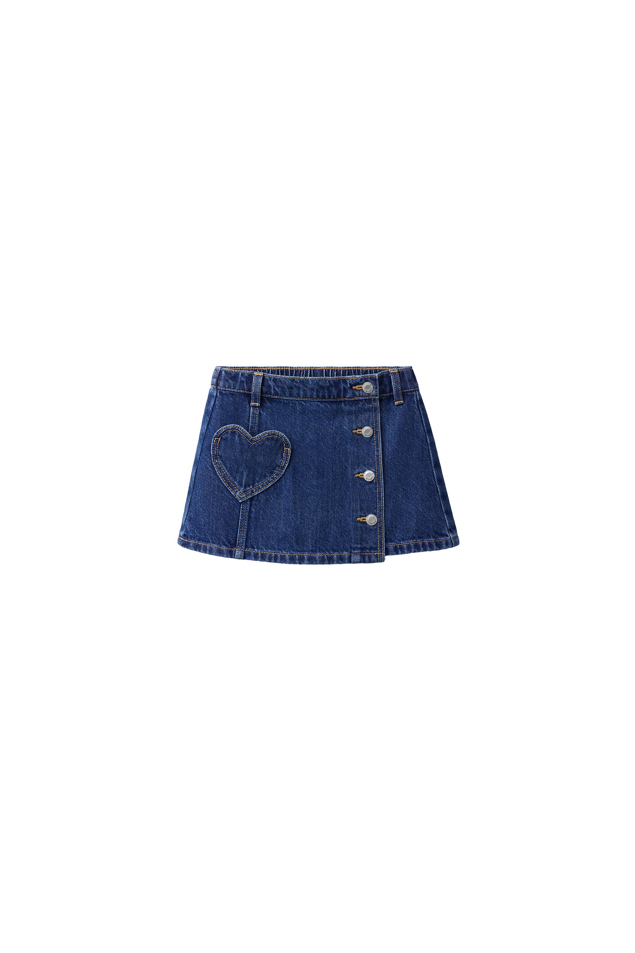 Джинсовая юбка с карманом в форме сердца — ZARA