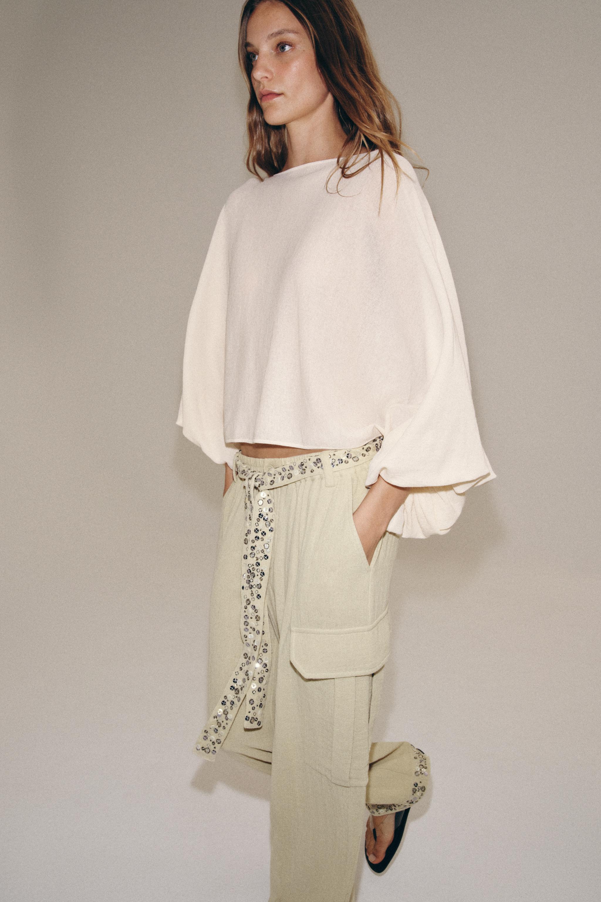 СВИТЕР С ОБЪЕМНЫМИ РУКАВАМИ — ZARA
