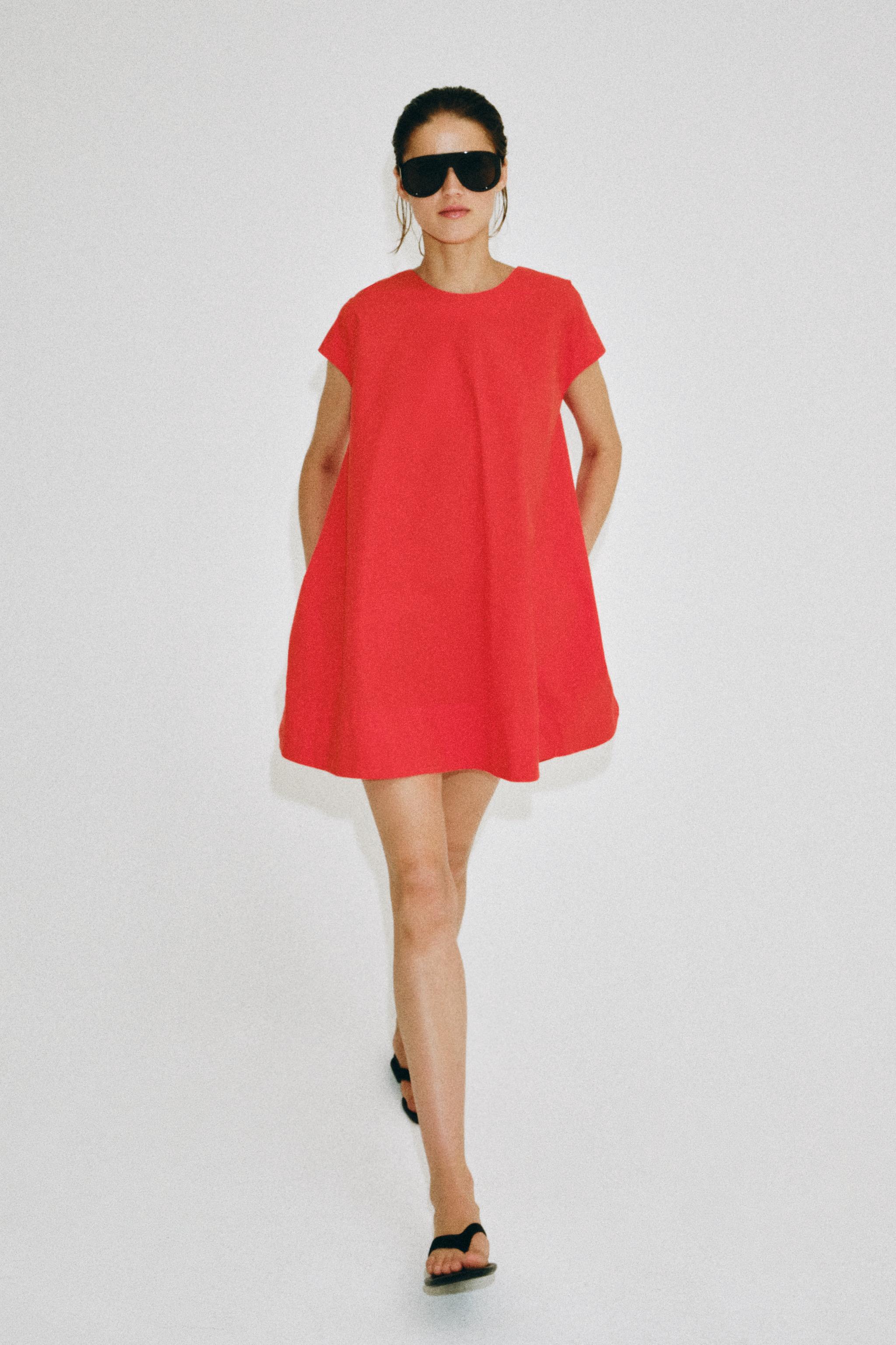 Короткое платье из поплина ZW COLLECTION — ZARA