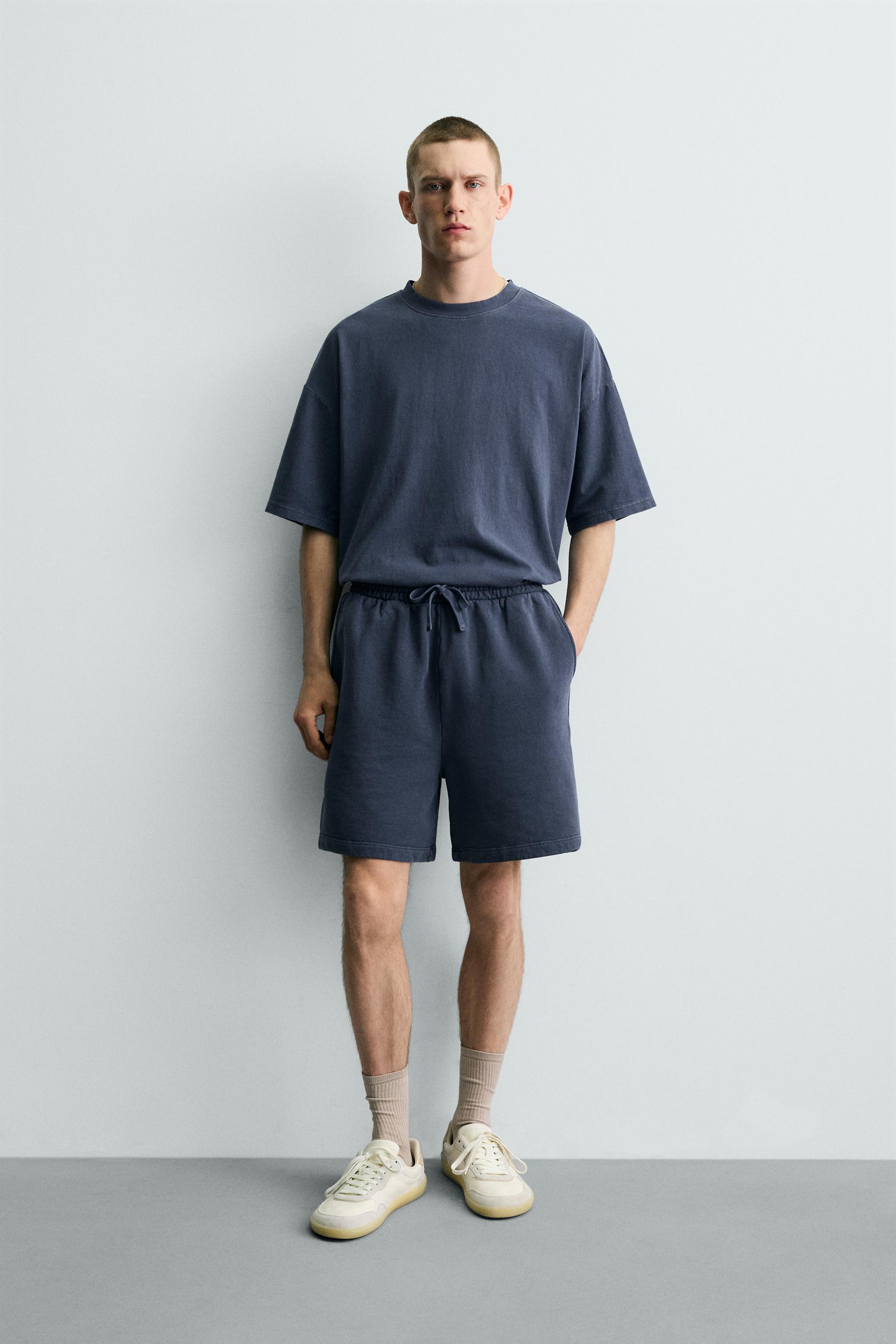 Базовая футболка из промытого хлопка свободного кроя — ZARA