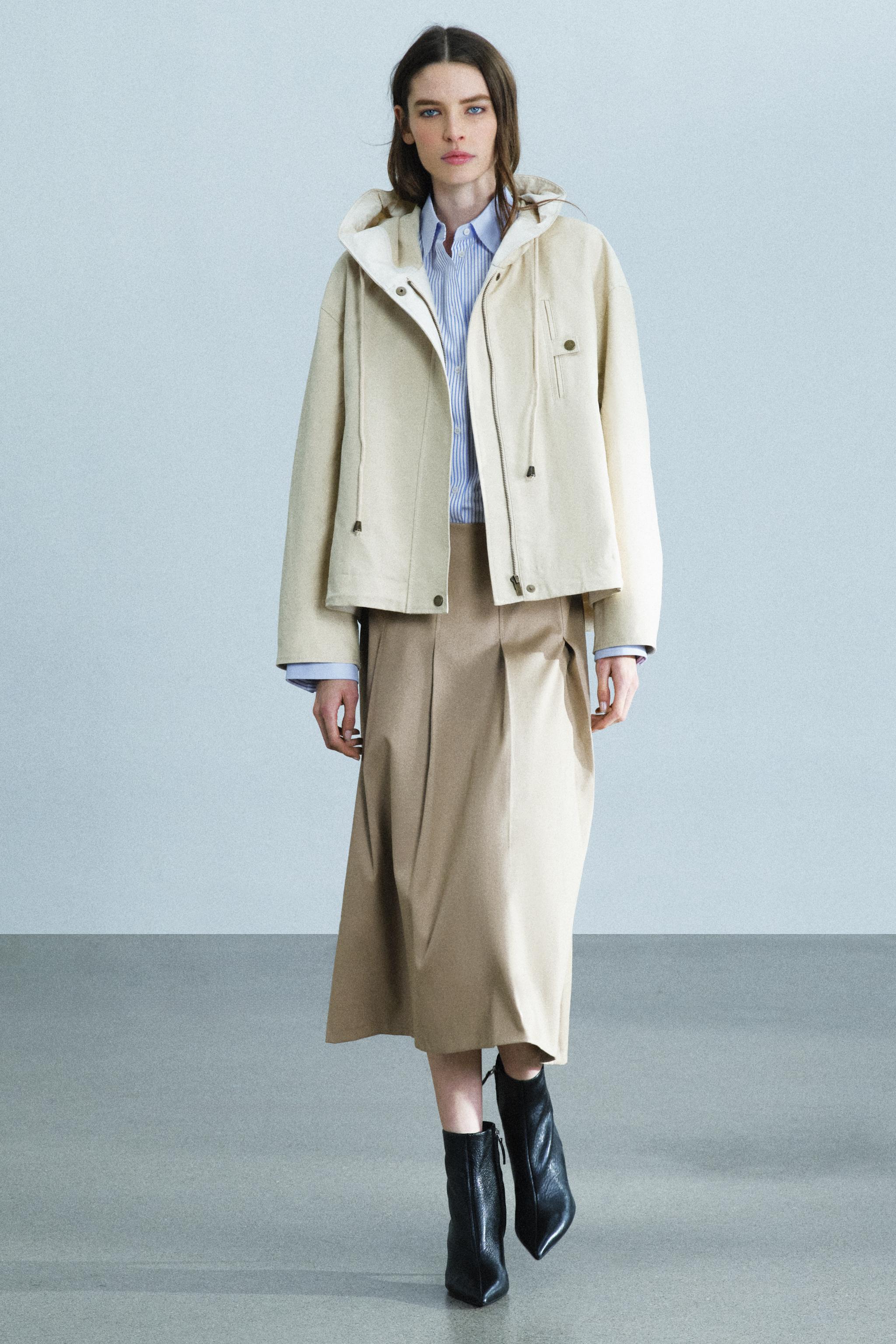 Парка ZW COLLECTION с капюшоном и карманами — ZARA