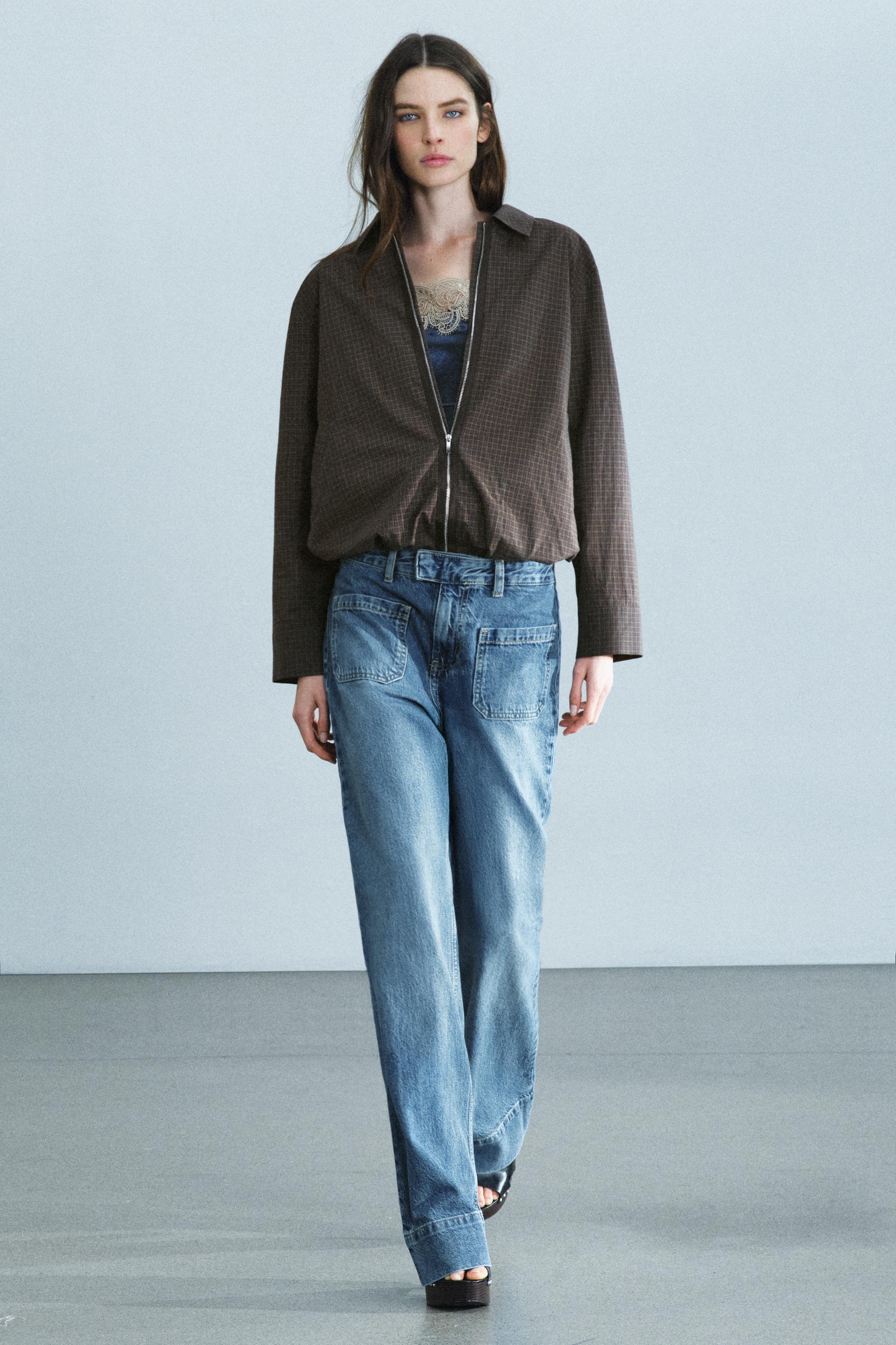 Бомбер ZW COLLECTION в клетку — ZARA