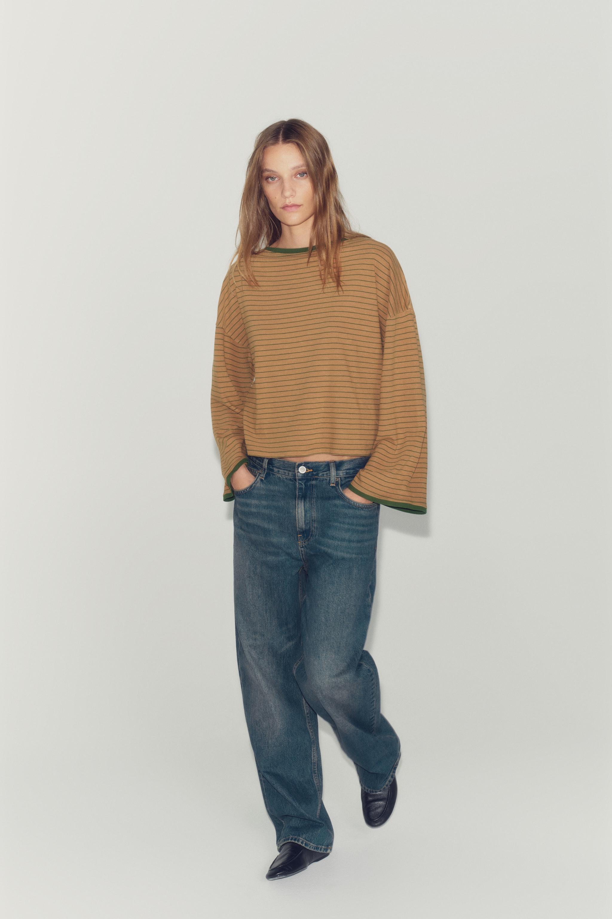 ФУТБОЛКА В ПОЛОСКУ С ЭФФЕКТОМ ПОТЕРТОСТИ — ZARA