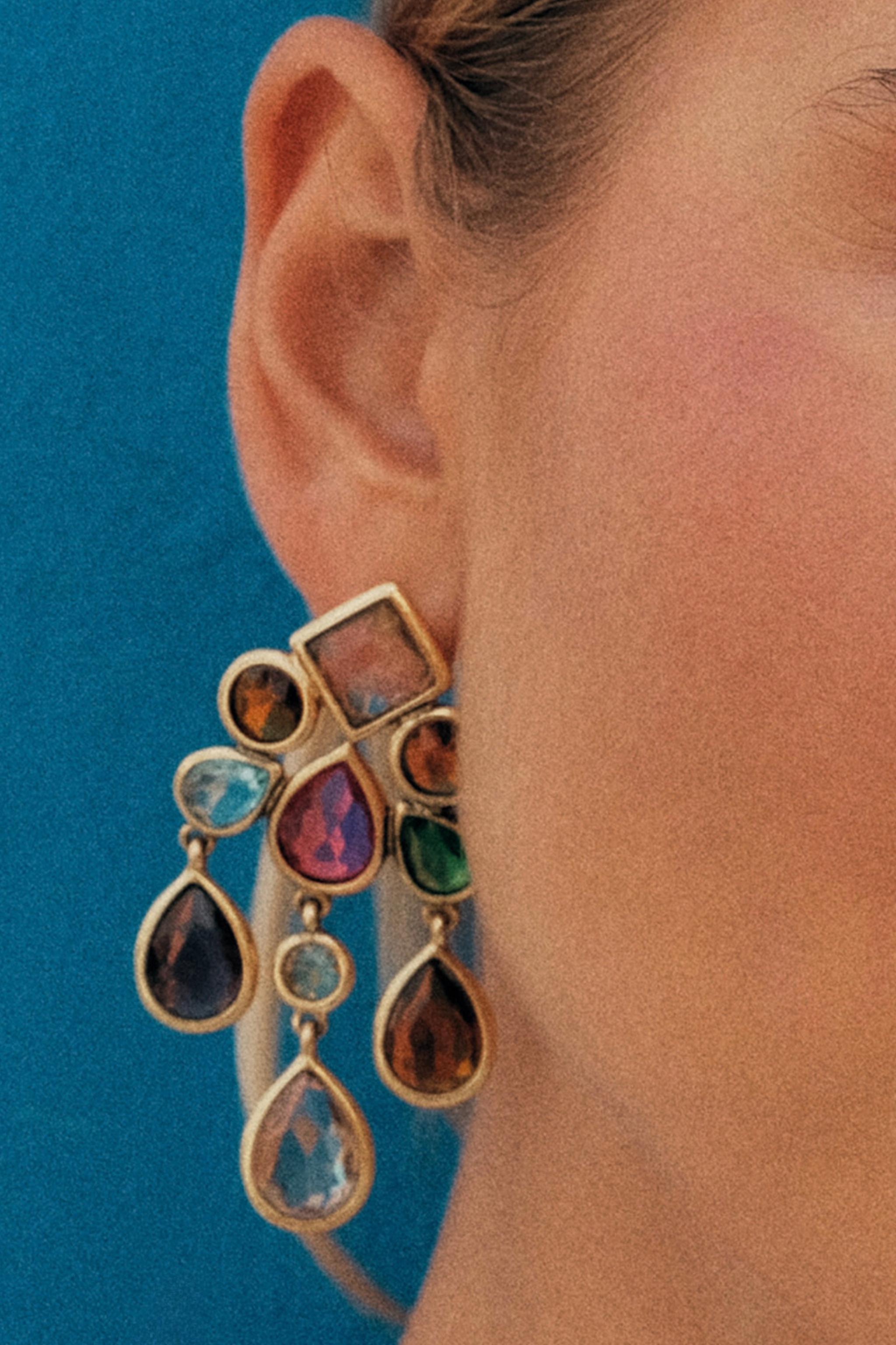 КОМБИНИРОВАННЫЕ СЕРЬГИ СО СТРАЗАМИ — ZARA