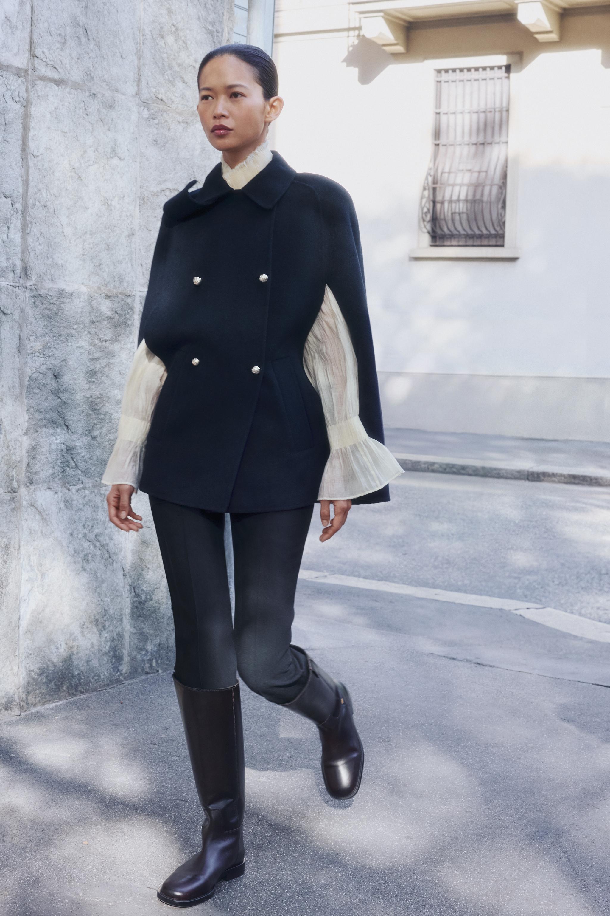 НАКИДКА С ПУГОВИЦАМИ И ШЕРСТЬЮ — ZW COLLECTION — ZARA